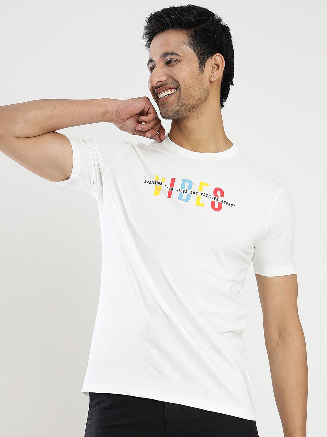 

Greenfibre Typography Printed Slim Fit T-shirt, White