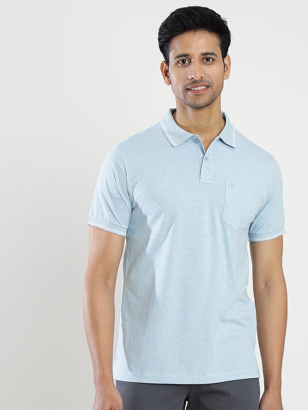 

Greenfibre Polo Collar Slim Fit T-shirt, Blue