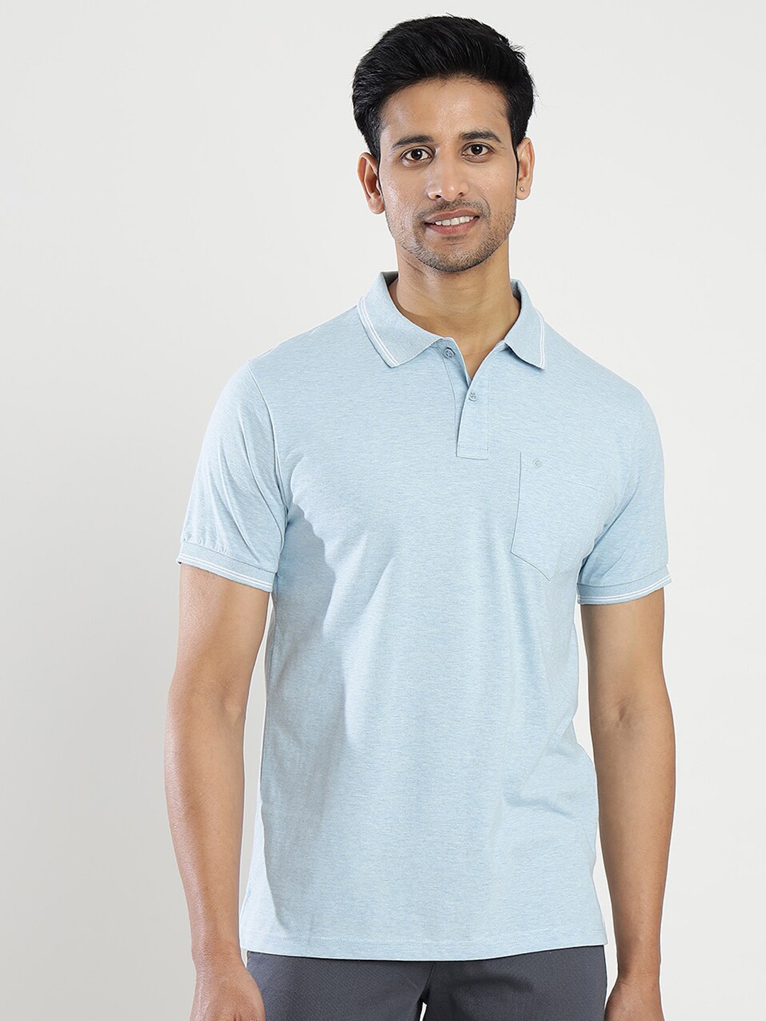 

Greenfibre Polo Collar Slim Fit T-shirt, Blue