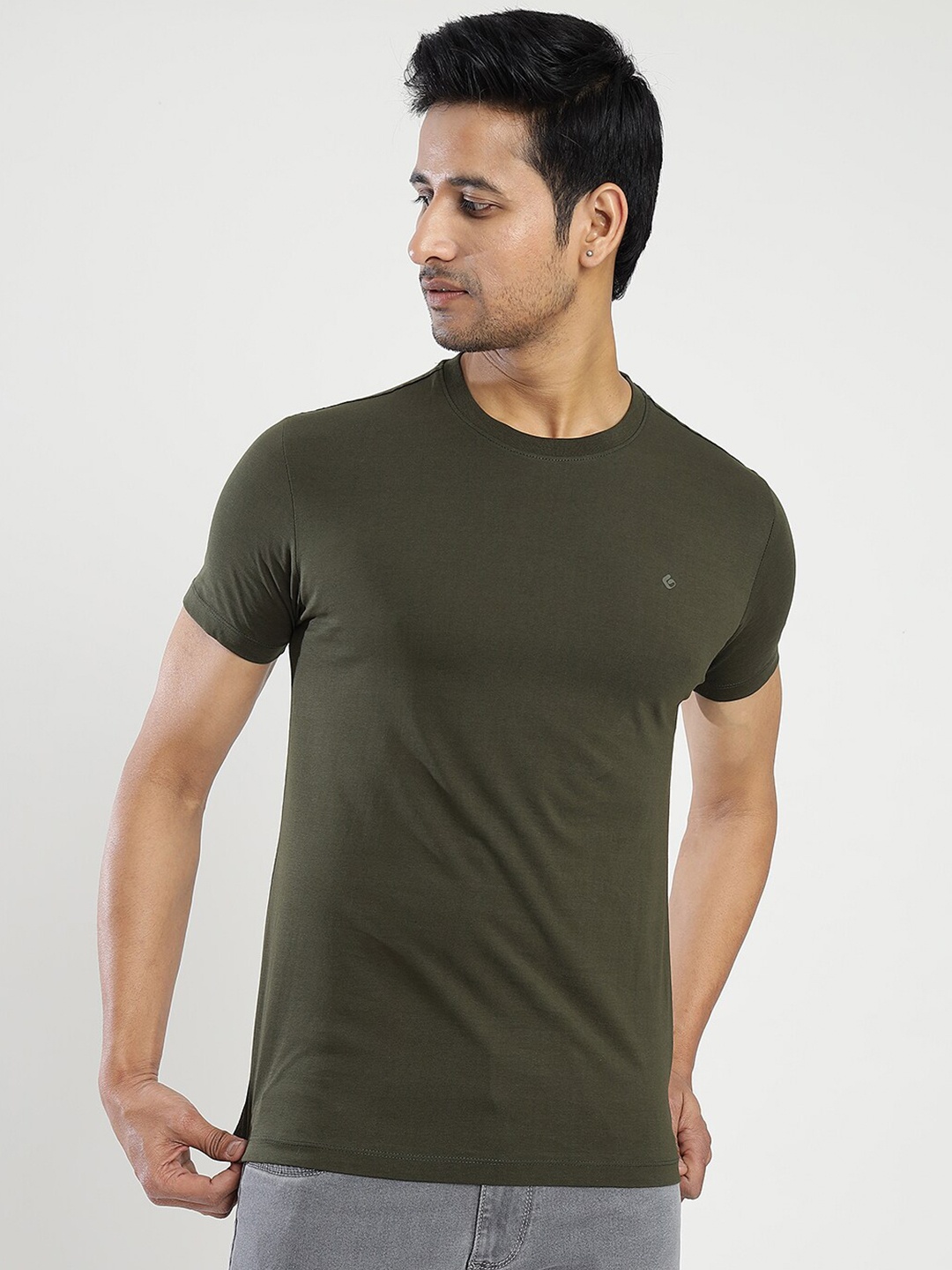 

Greenfibre Slim Fit Cotton T-shirt, Olive