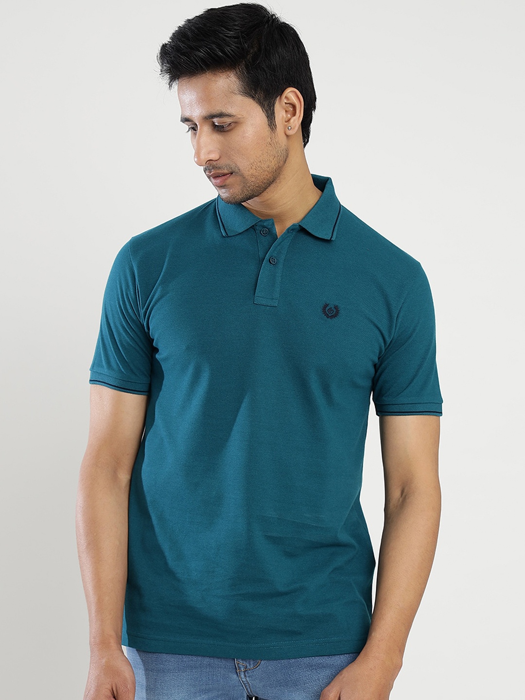 

Greenfibre Polo Collar Slim Fit T-shirt, Blue