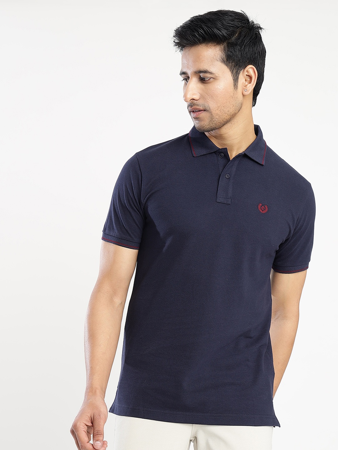 

Greenfibre Polo Collar Slim Fit T-shirt, Navy blue