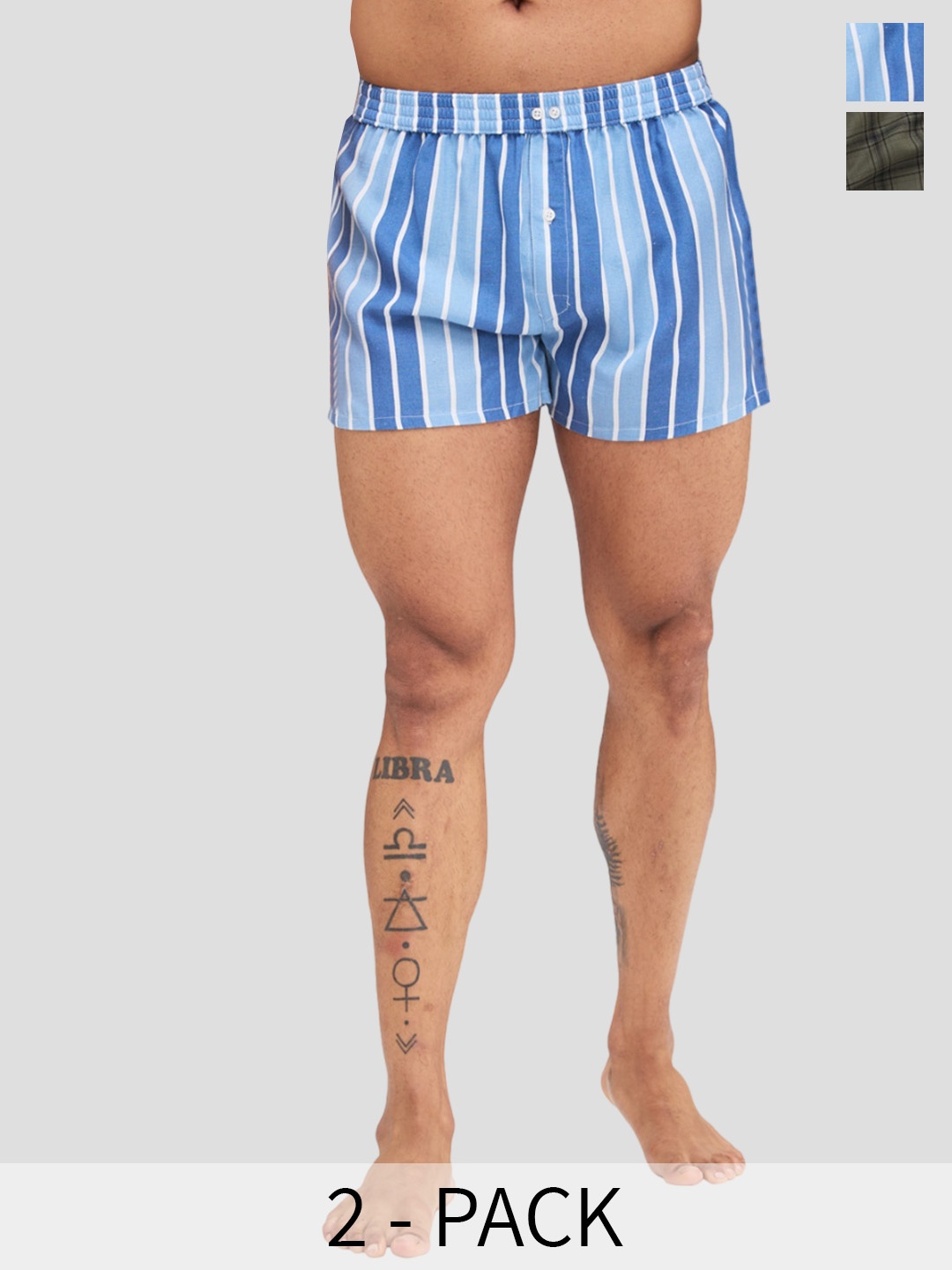 

VASTRADO Pack Of 2 Printed Pure Cotton Boxers MB3790A, Blue