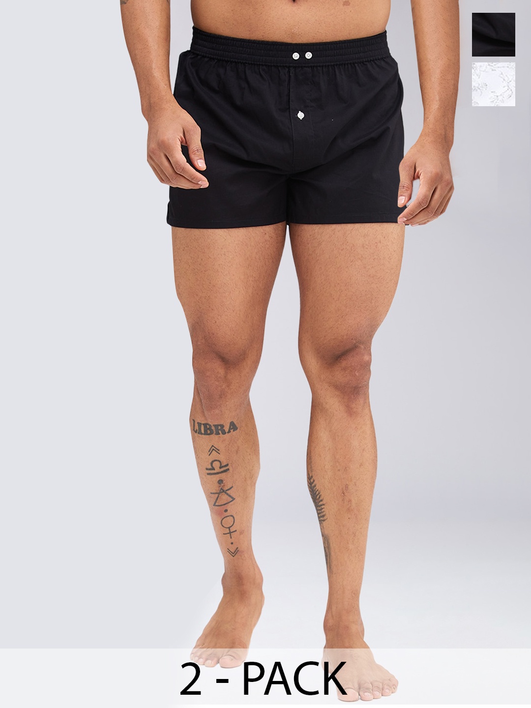

VASTRADO Pack Of 2 Printed Cotton Boxers MB3795A, Black