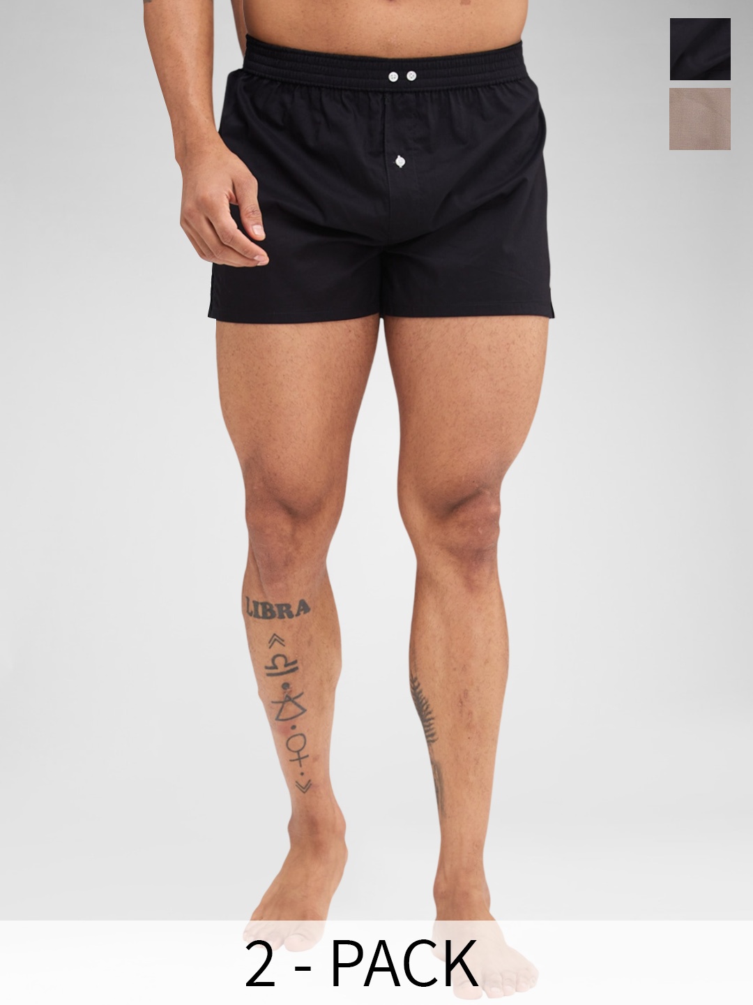 

VASTRADO Pack Of 2 Cotton Boxers MB3794A, Black