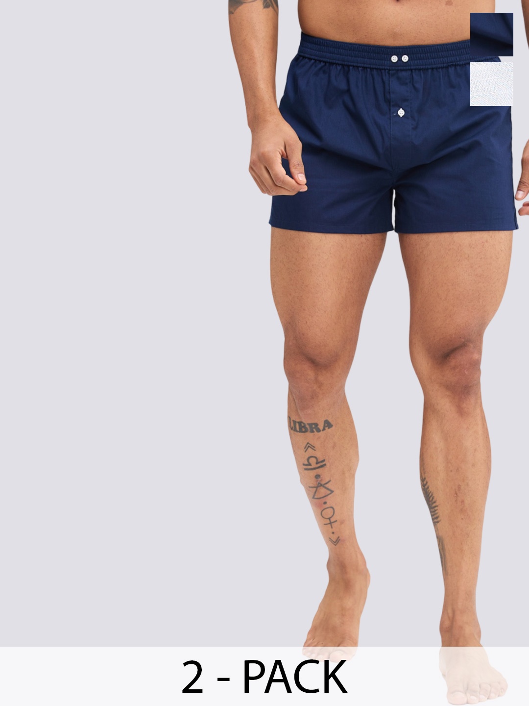

VASTRADO Pack Of 2 Cotton Boxers-MB3797A, Navy blue