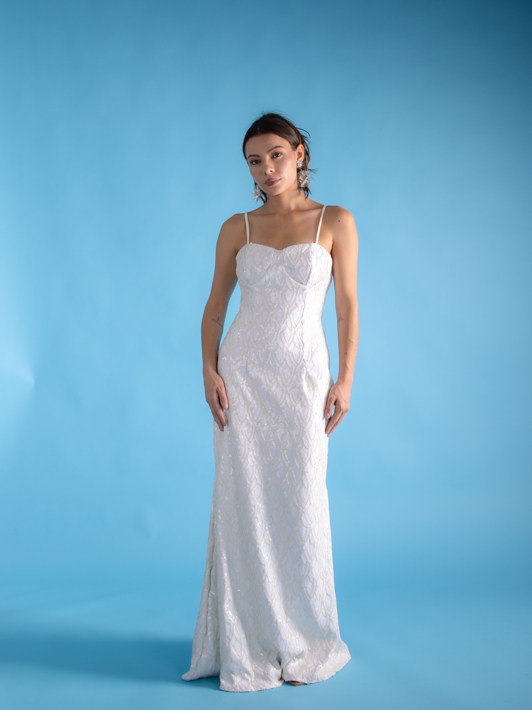 

Stylecast X Hersheinbox Sequined Maxi Dress, White