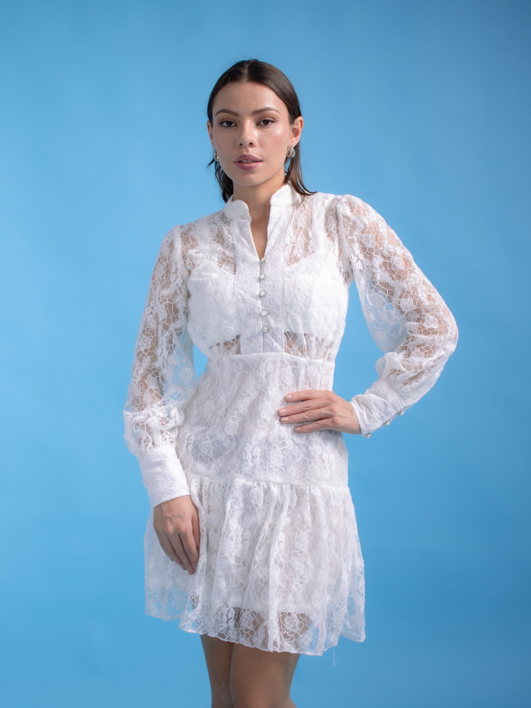 

Stylecast X Hersheinbox Lace A-Line Mini Dress, White