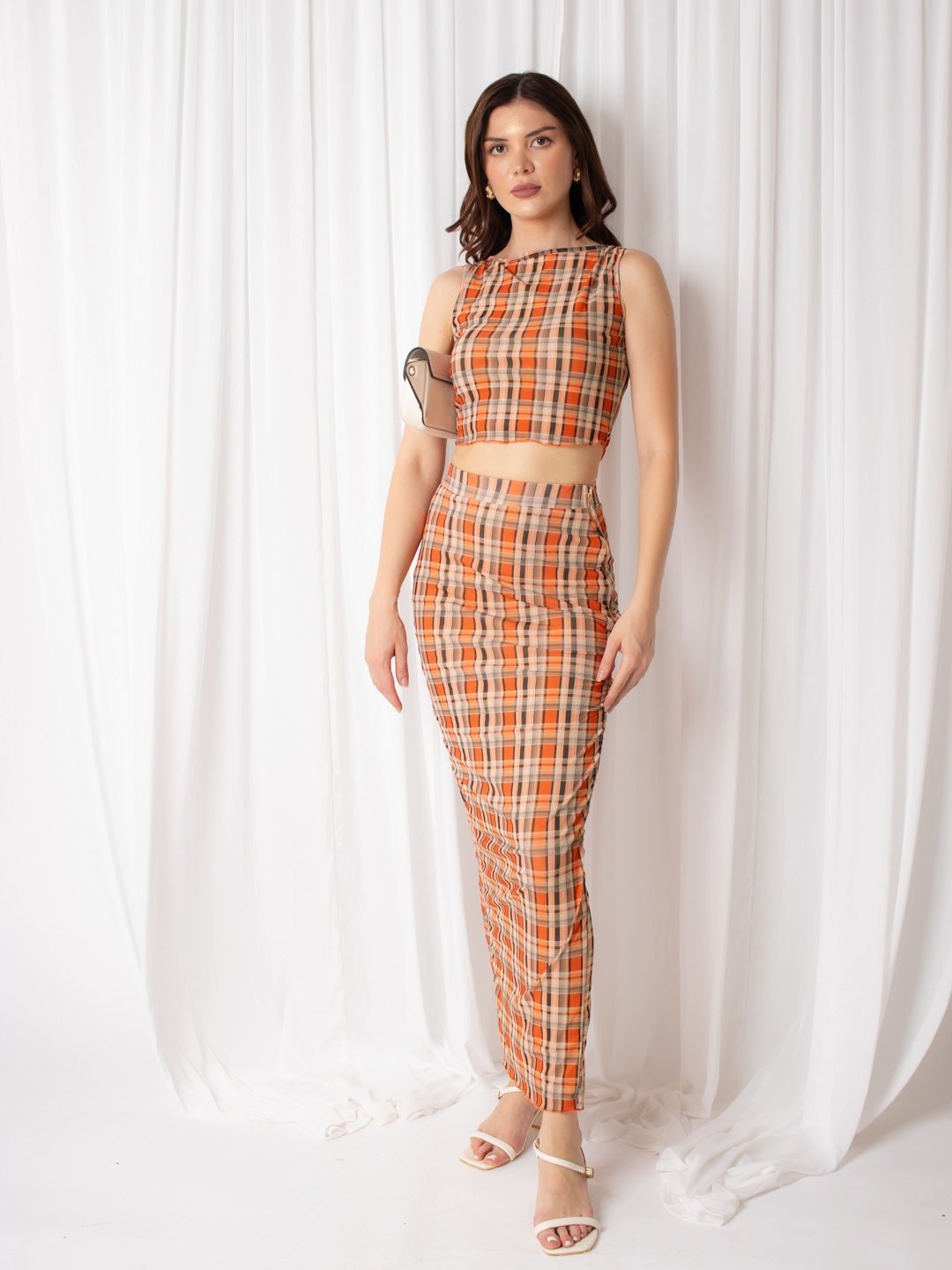 

Stylecast X Hersheinbox Checked Co-Ords, Orange