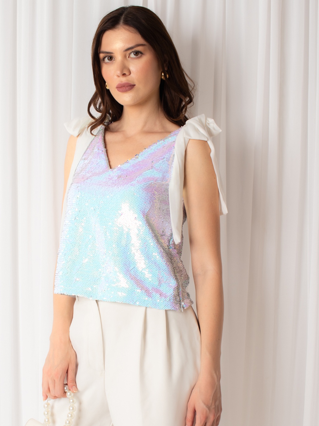 

Stylecast X Hersheinbox Embellished Top, White