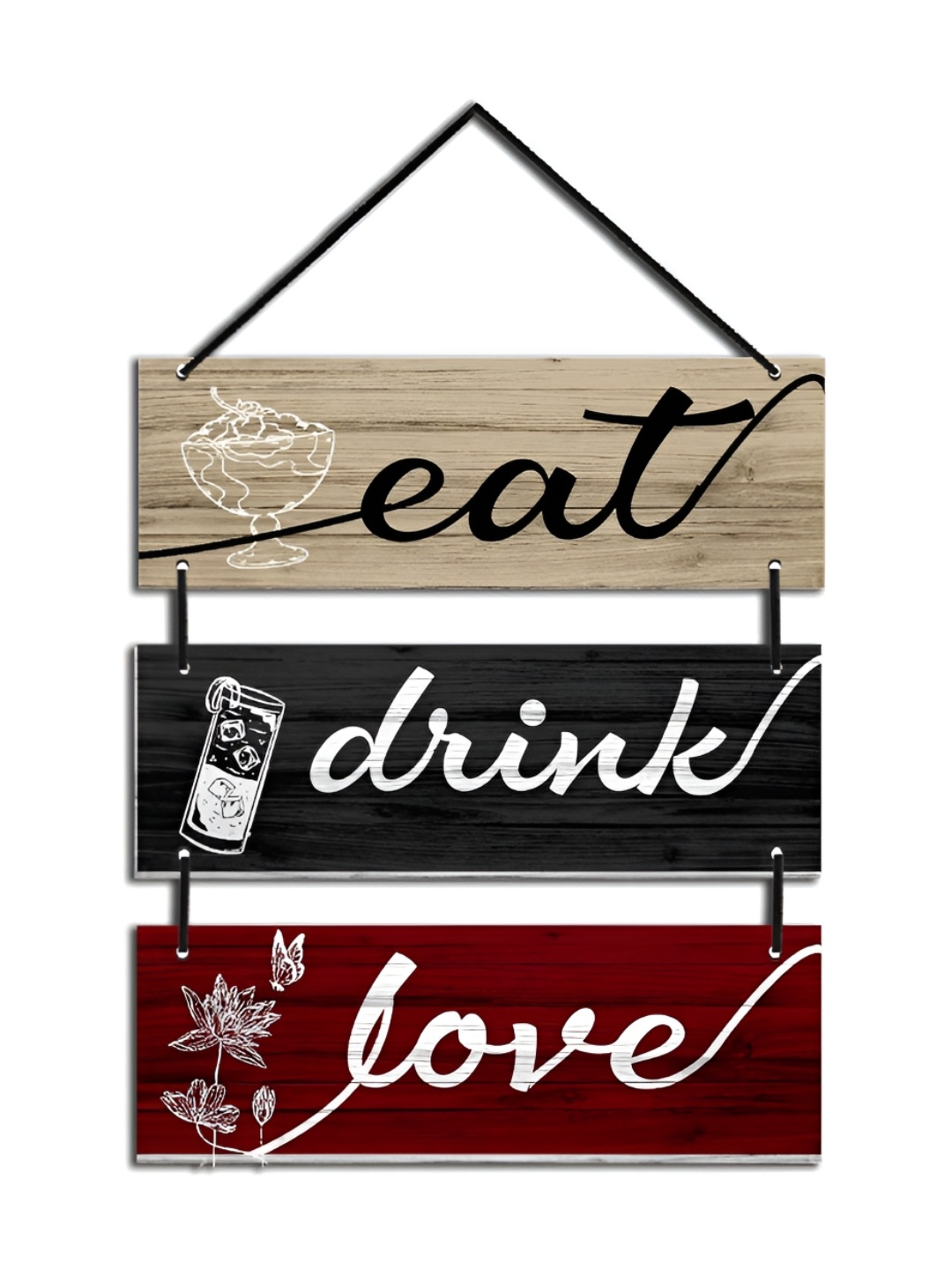 

Home Delight Grey & White Printed Wooden Wall Hanging