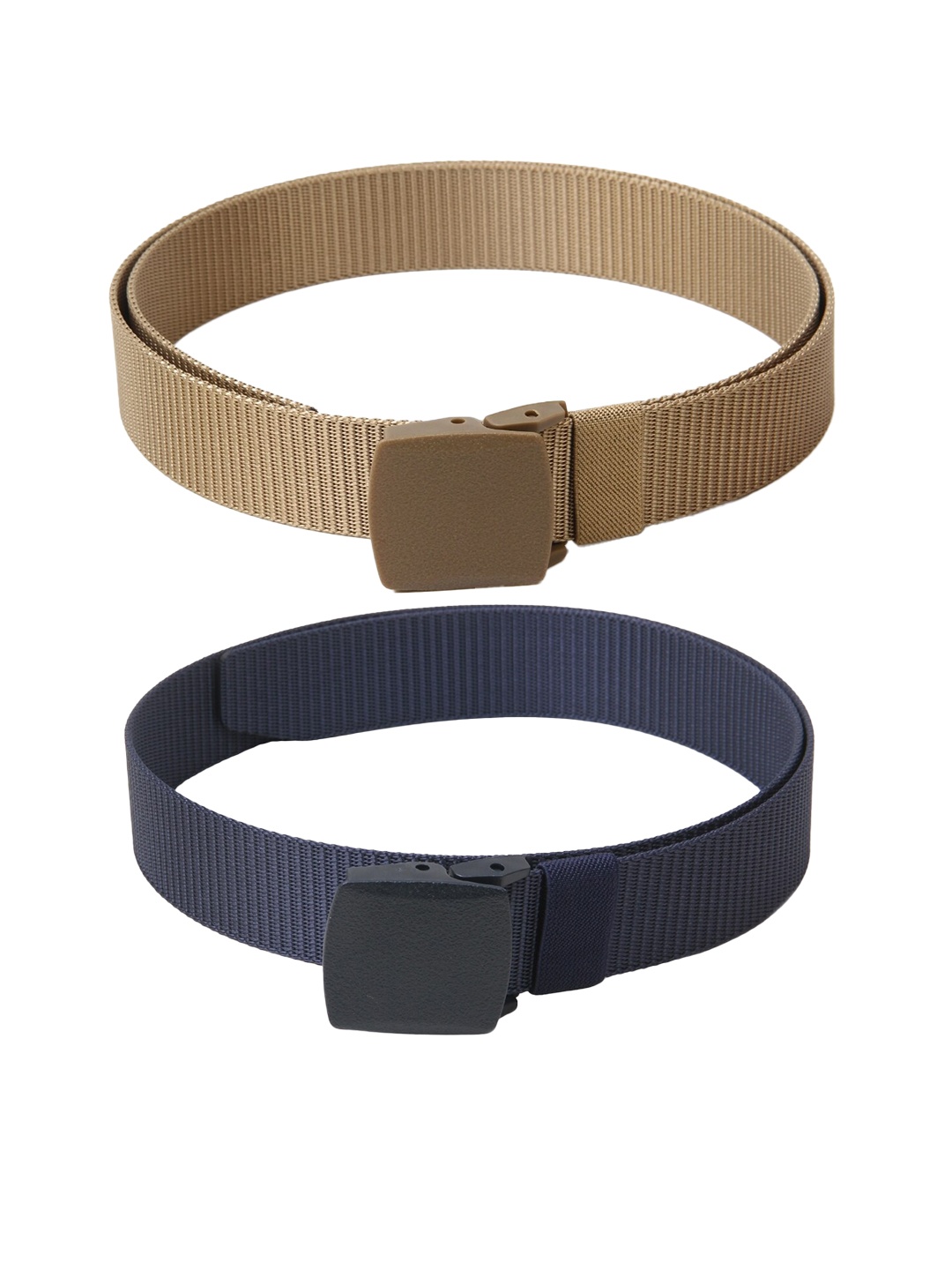 

Calvadoss Girls Set Of Textured Canvas Belts, Beige