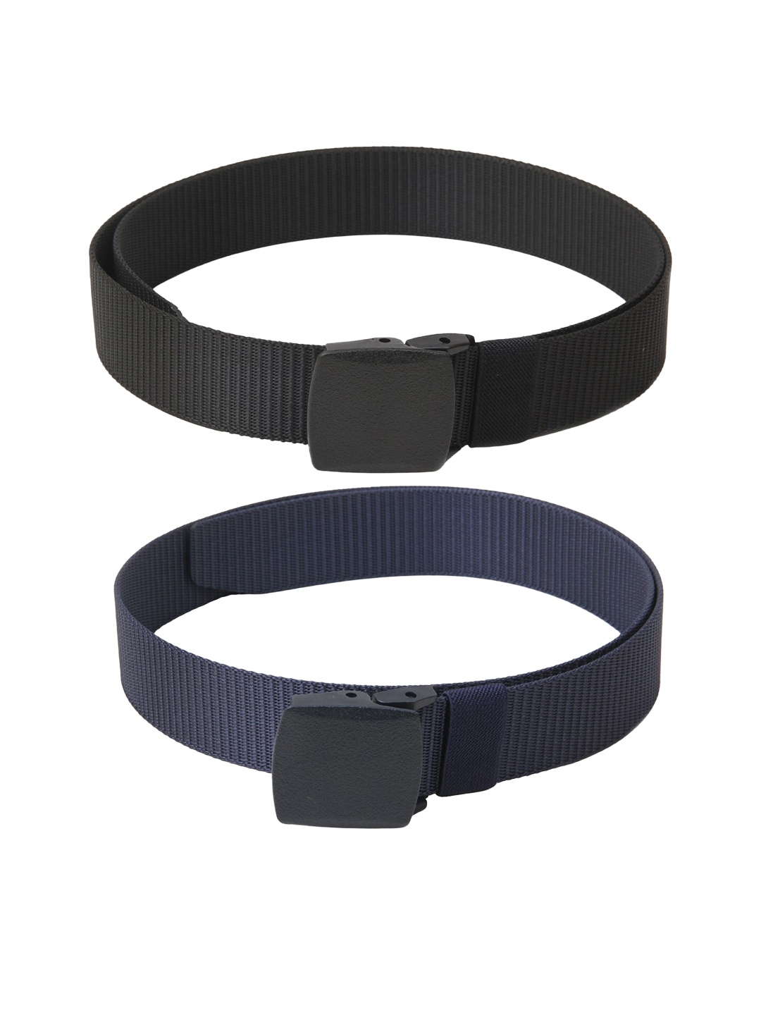 

Calvadoss Girls Set Of 2 Textured Canvas Belts, Black