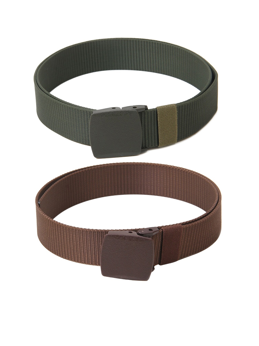 

Calvadoss Girls Set Of Textured Canvas Belts, Brown
