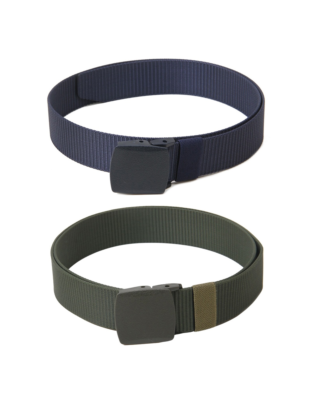 

Calvadoss Girls Set Of 2 Textured Belts, Green