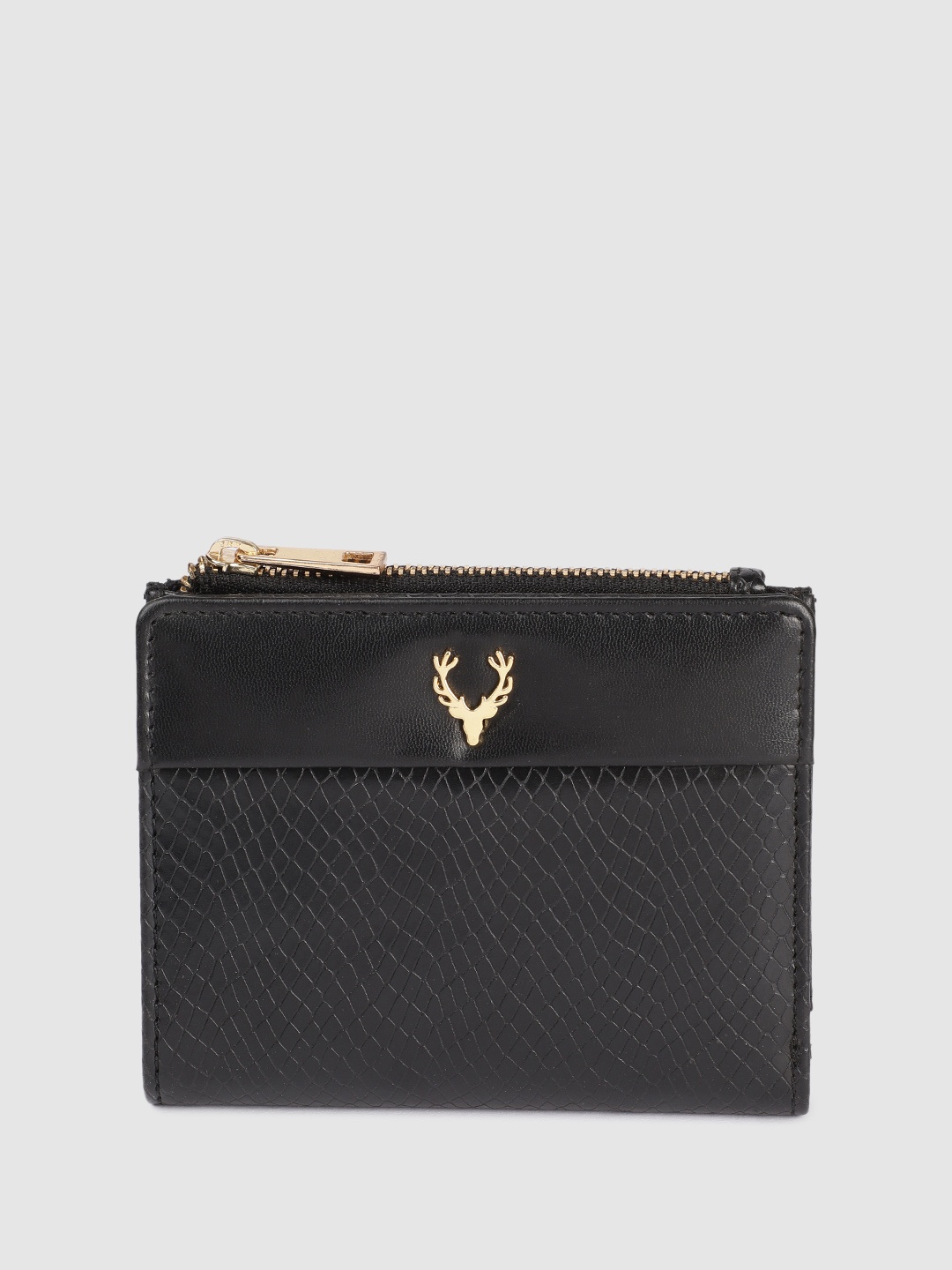 

Allen Solly Women Animal Textured Two Fold Wallet, Black