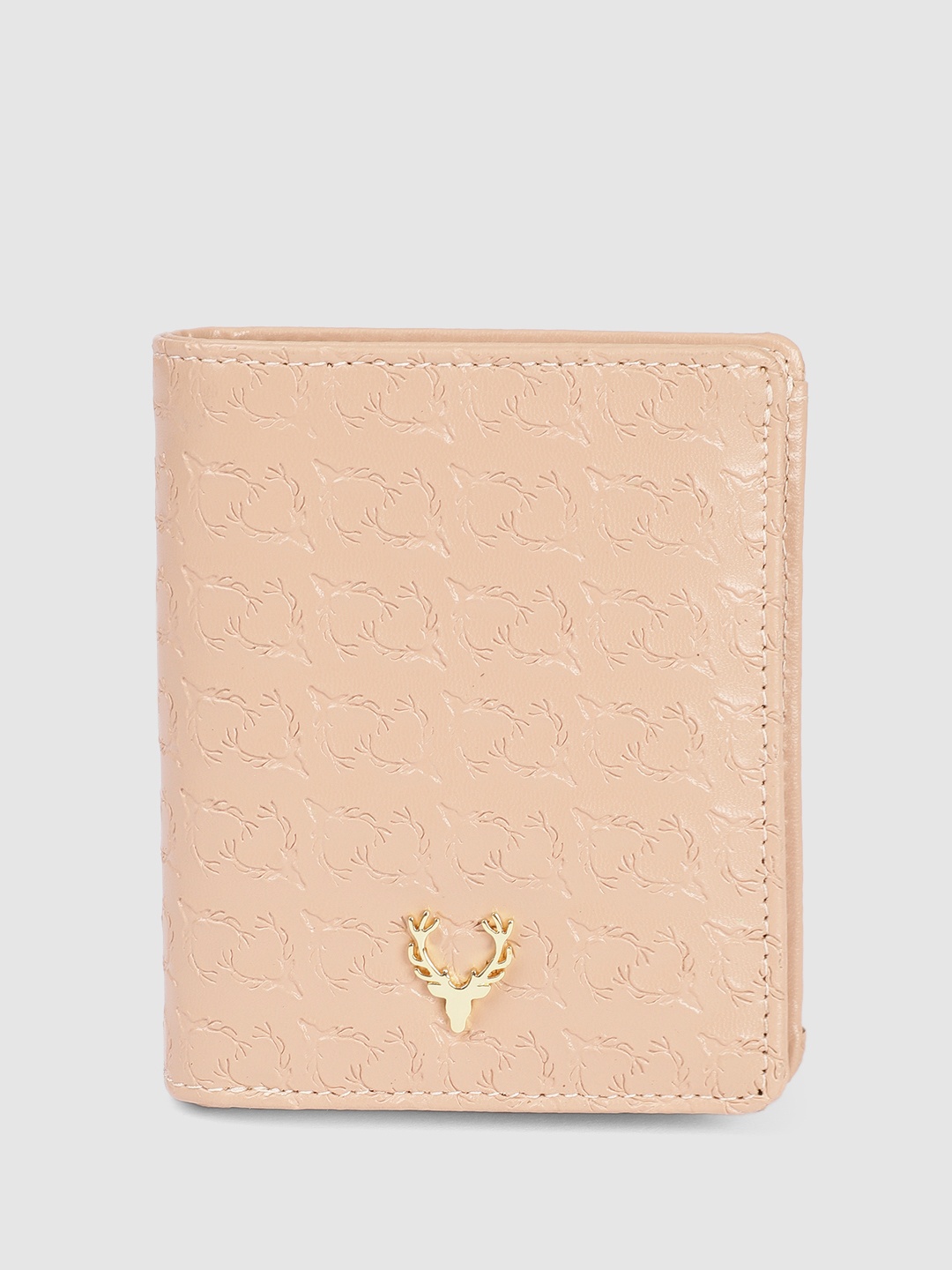 

Allen Solly Women Brand Logo Textured Two Fold Wallet, Nude