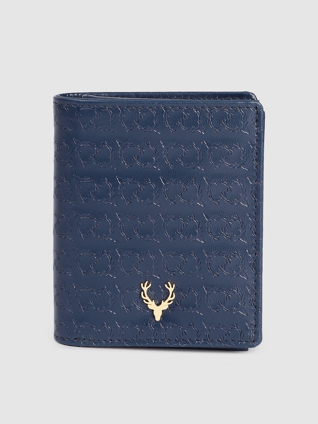 

Allen Solly Women Brand Logo Textured Two Fold Wallet, Navy blue