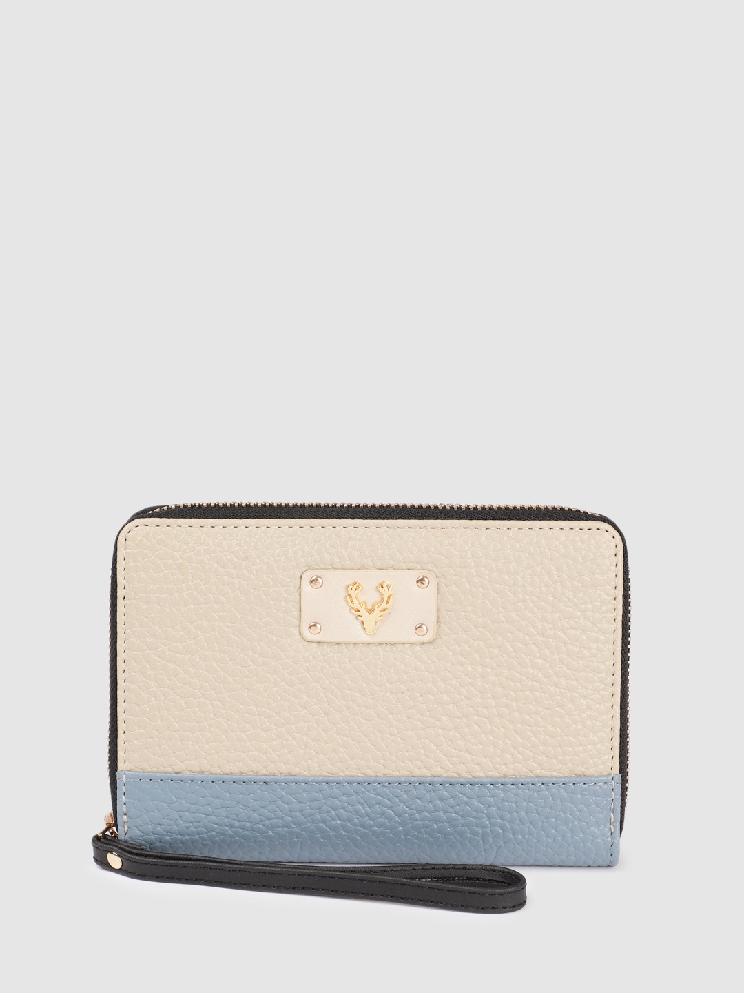 

Allen Solly Women Colourblocked Zip Around Wallet, Beige