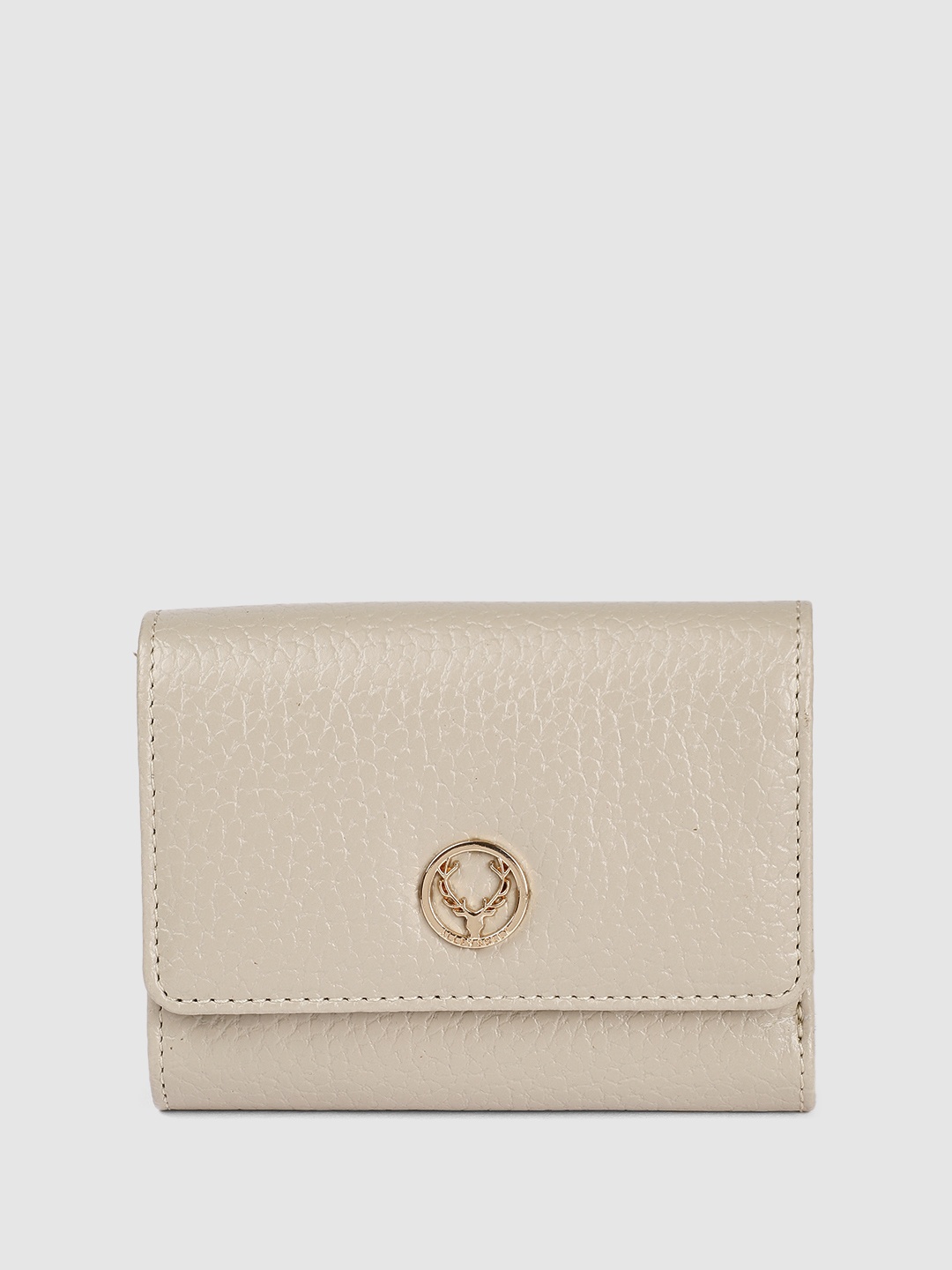 

Allen Solly Women Textured Three Fold Wallet, Beige