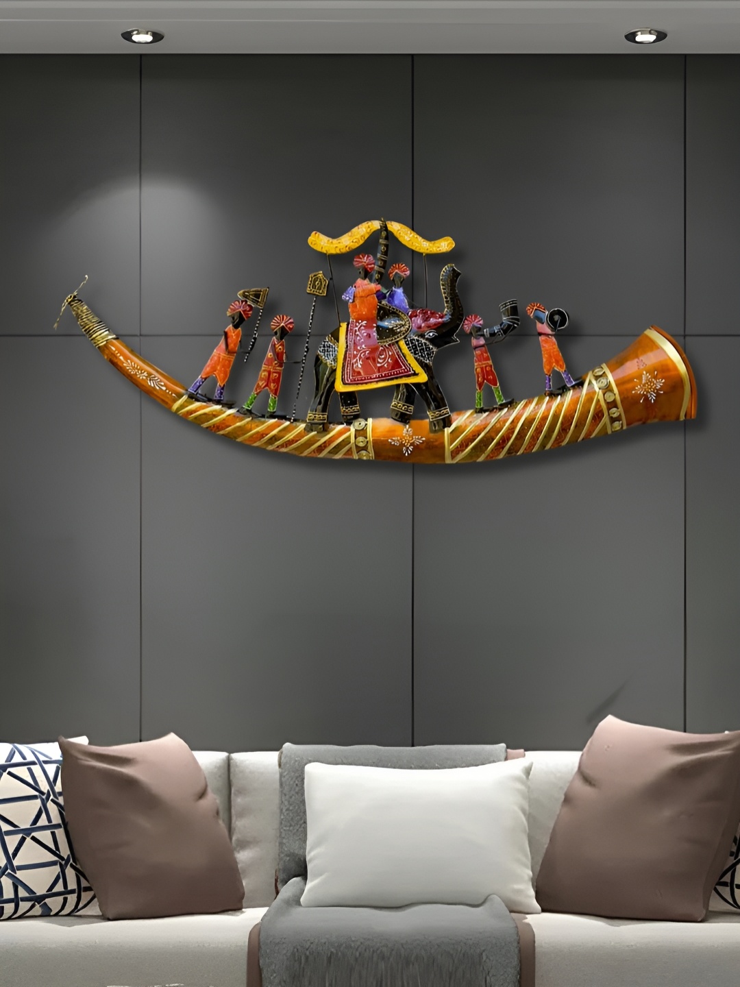 ANSHIKA INTERNATIONAL Black & Yellow Printed Metal Wall Hanging