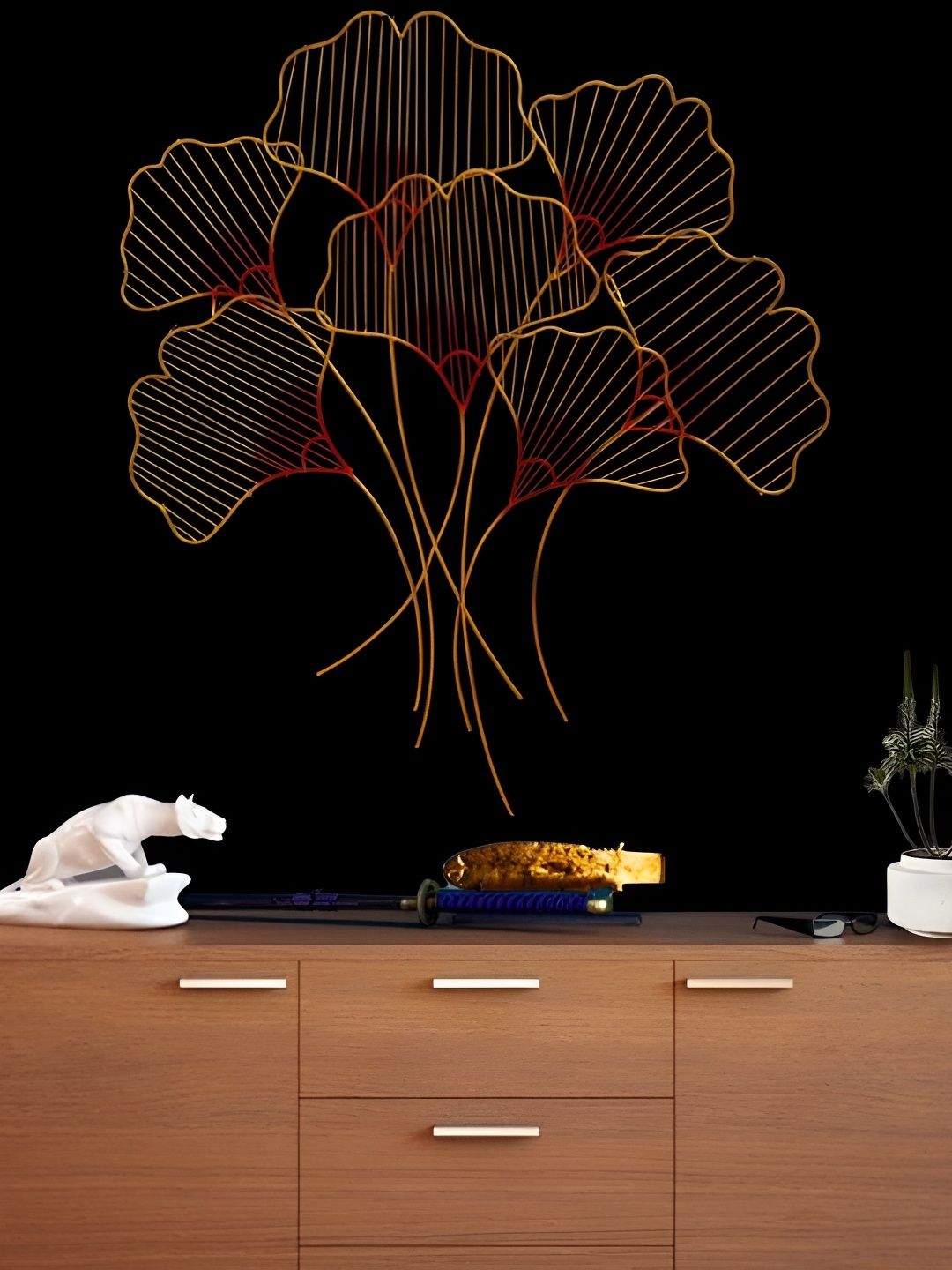 ANSHIKA INTERNATIONAL Yellow & Red Printed Metal Wall Hanging
