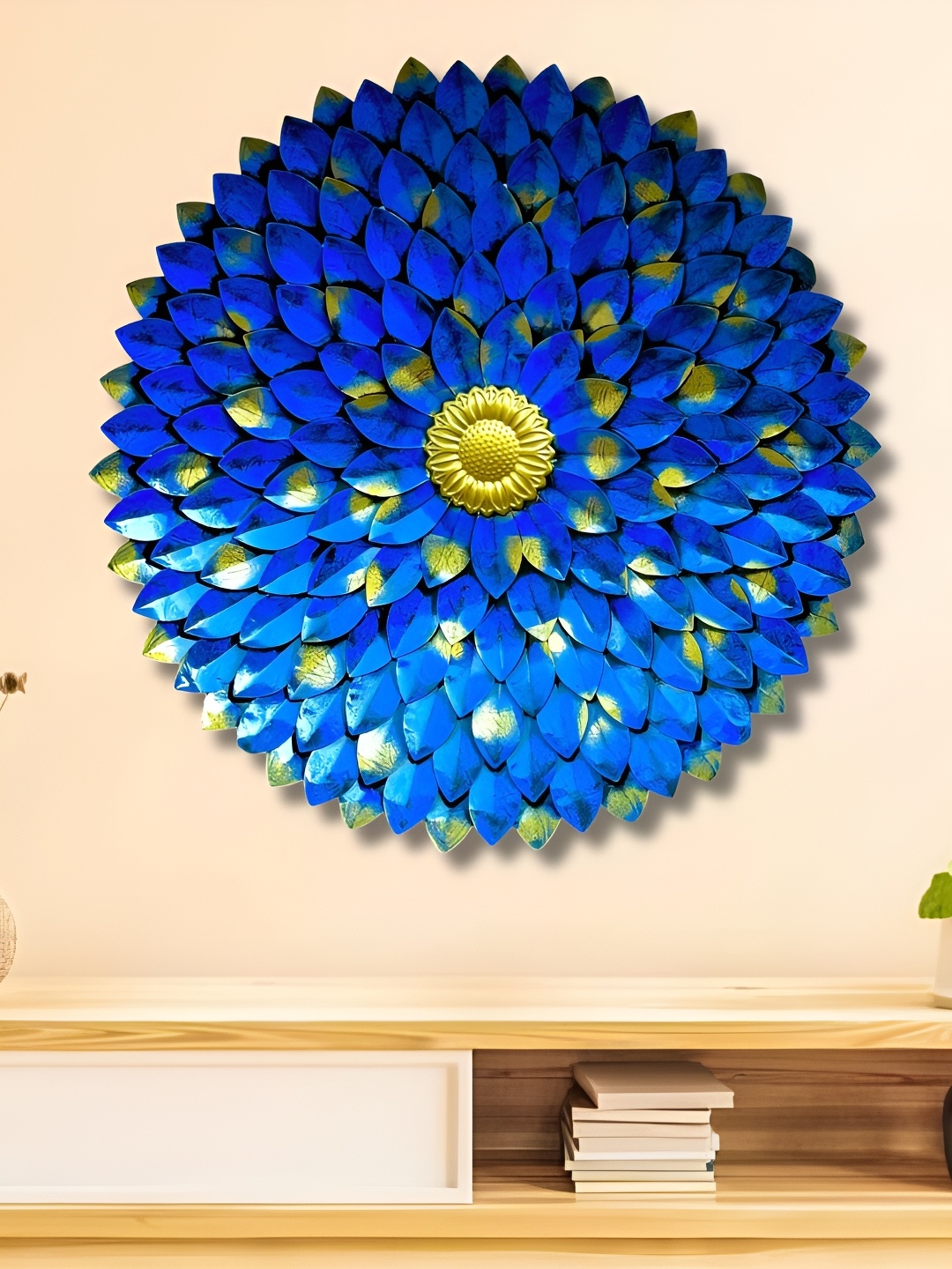 

ANSHIKA INTERNATIONAL Blue Textured Metal Wall Hanging