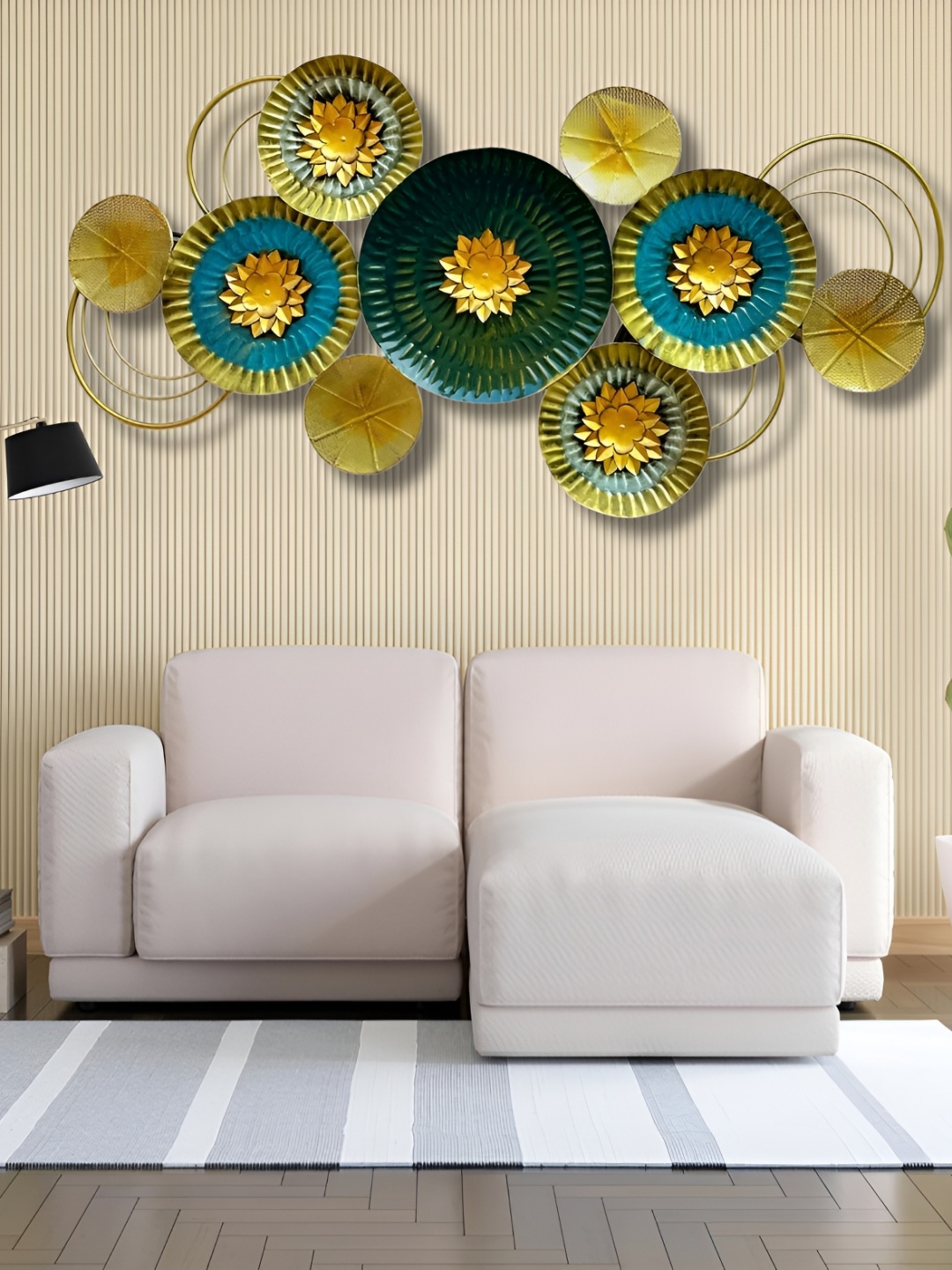 

ANSHIKA INTERNATIONAL Green & Beige Floral Hanging Wall Decor