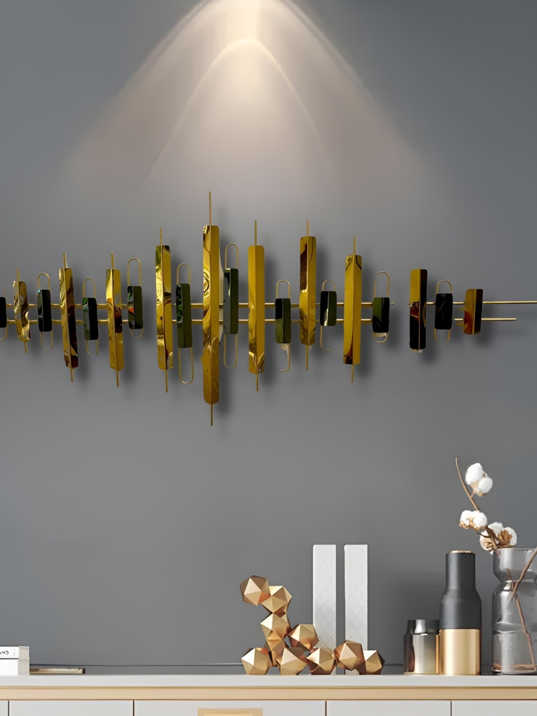 

ANSHIKA INTERNATIONAL Beige Aesthetic Metal Wall Hanging