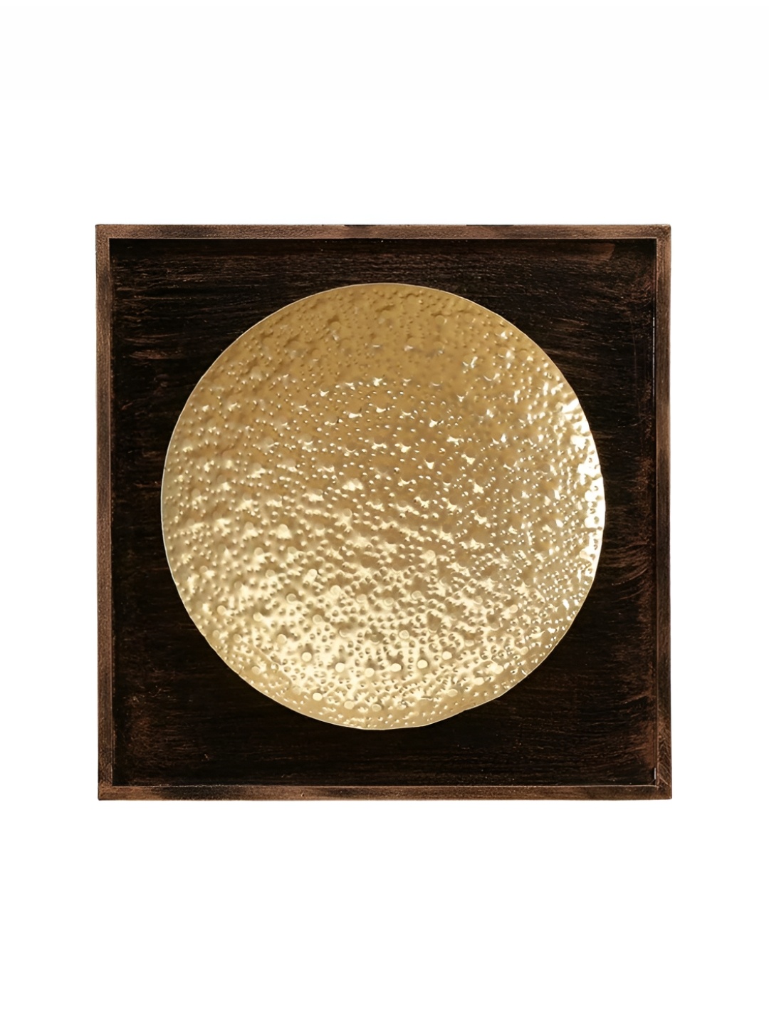 

ANSHIKA INTERNATIONAL Beige & Black Hammered-Design Metal Wall Hanging