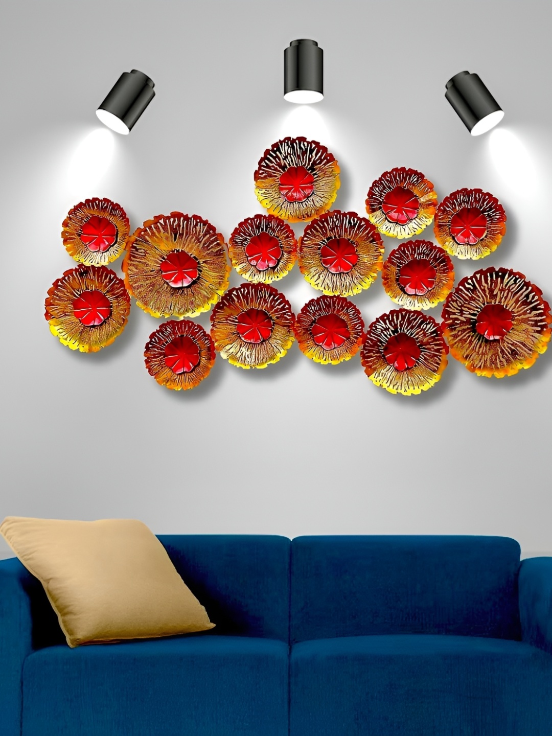 ANSHIKA INTERNATIONAL Textured Metal Wall Hanging Decor, Gold