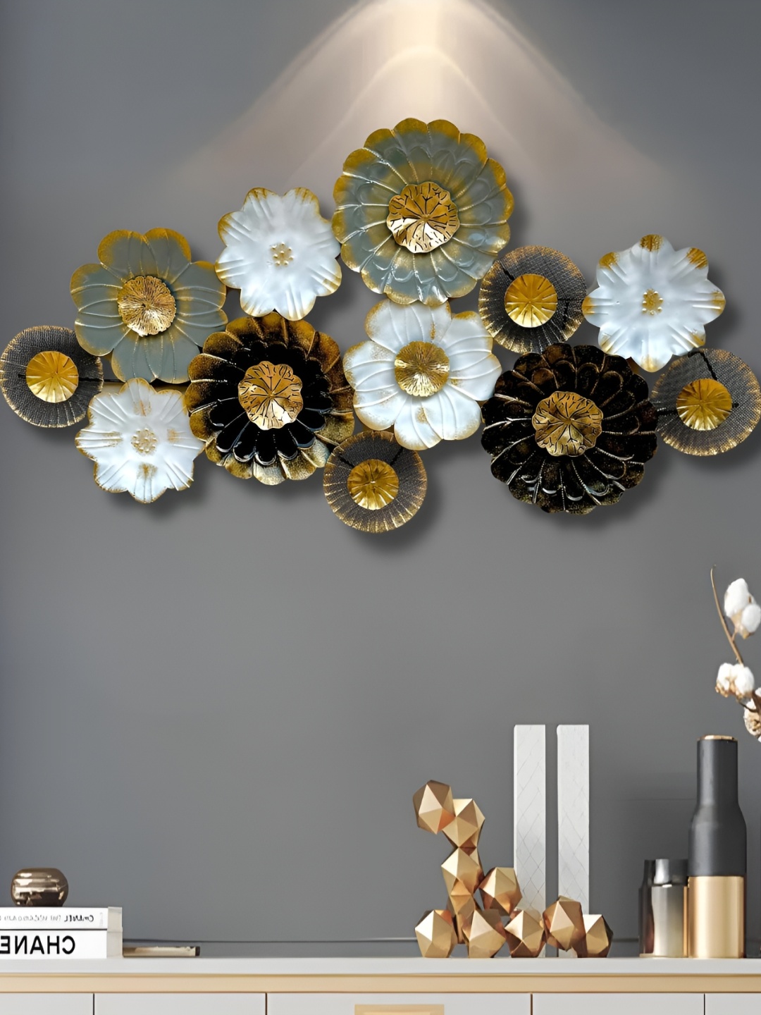 

ANSHIKA INTERNATIONAL White Textured Flower Wall Hanging Decor