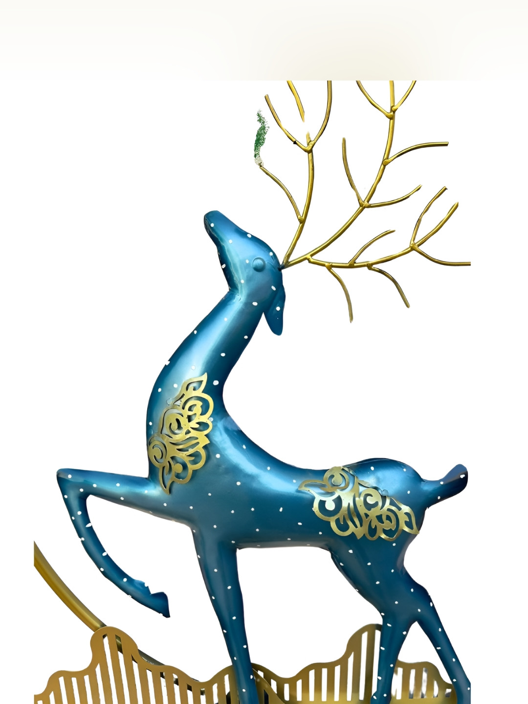 

ANSHIKA INTERNATIONAL Brown Textured Deer Metal Wall Hanging, Gold