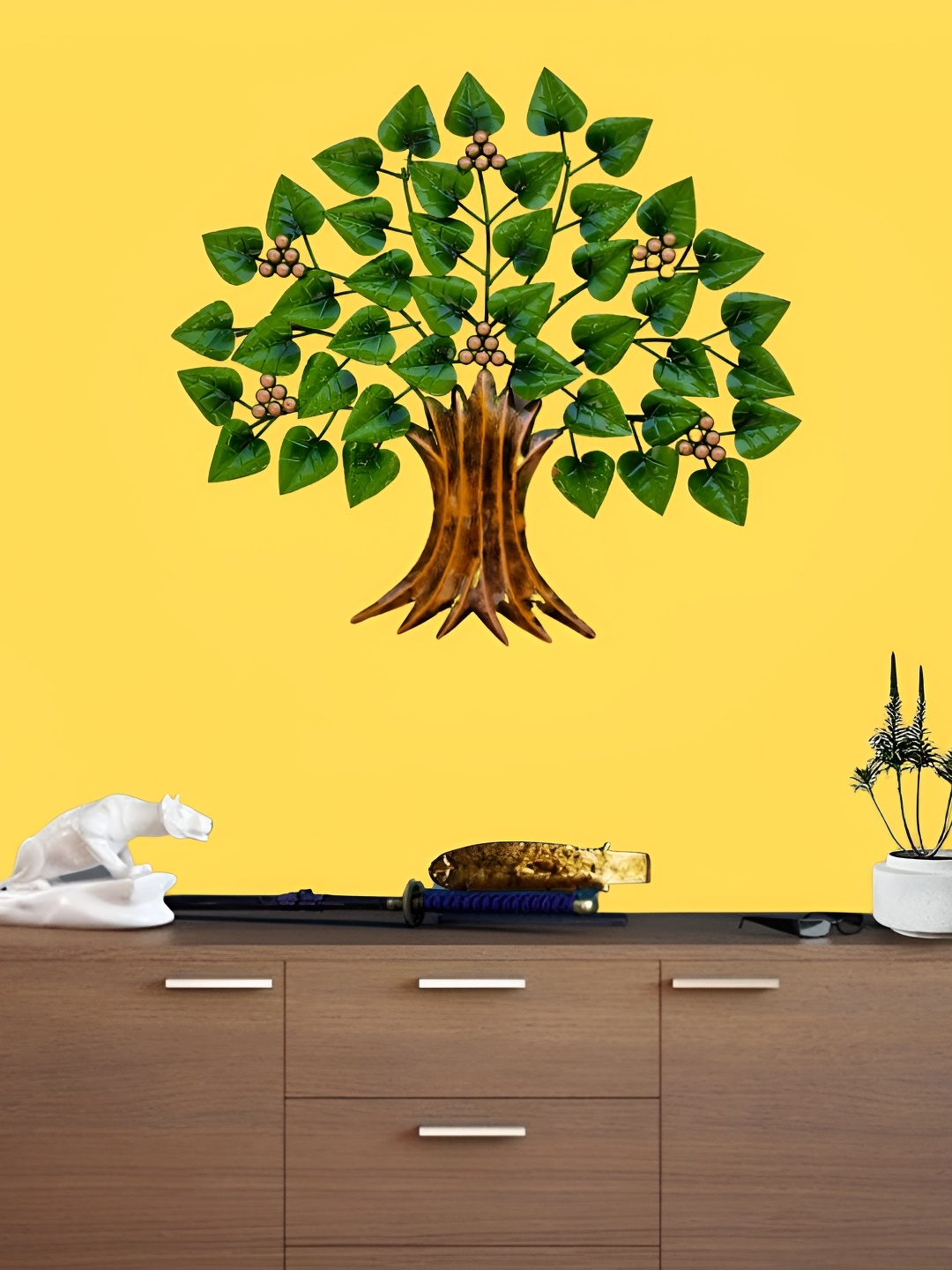 

ANSHIKA INTERNATIONAL Green Textured Tree Metal Wall Hanging