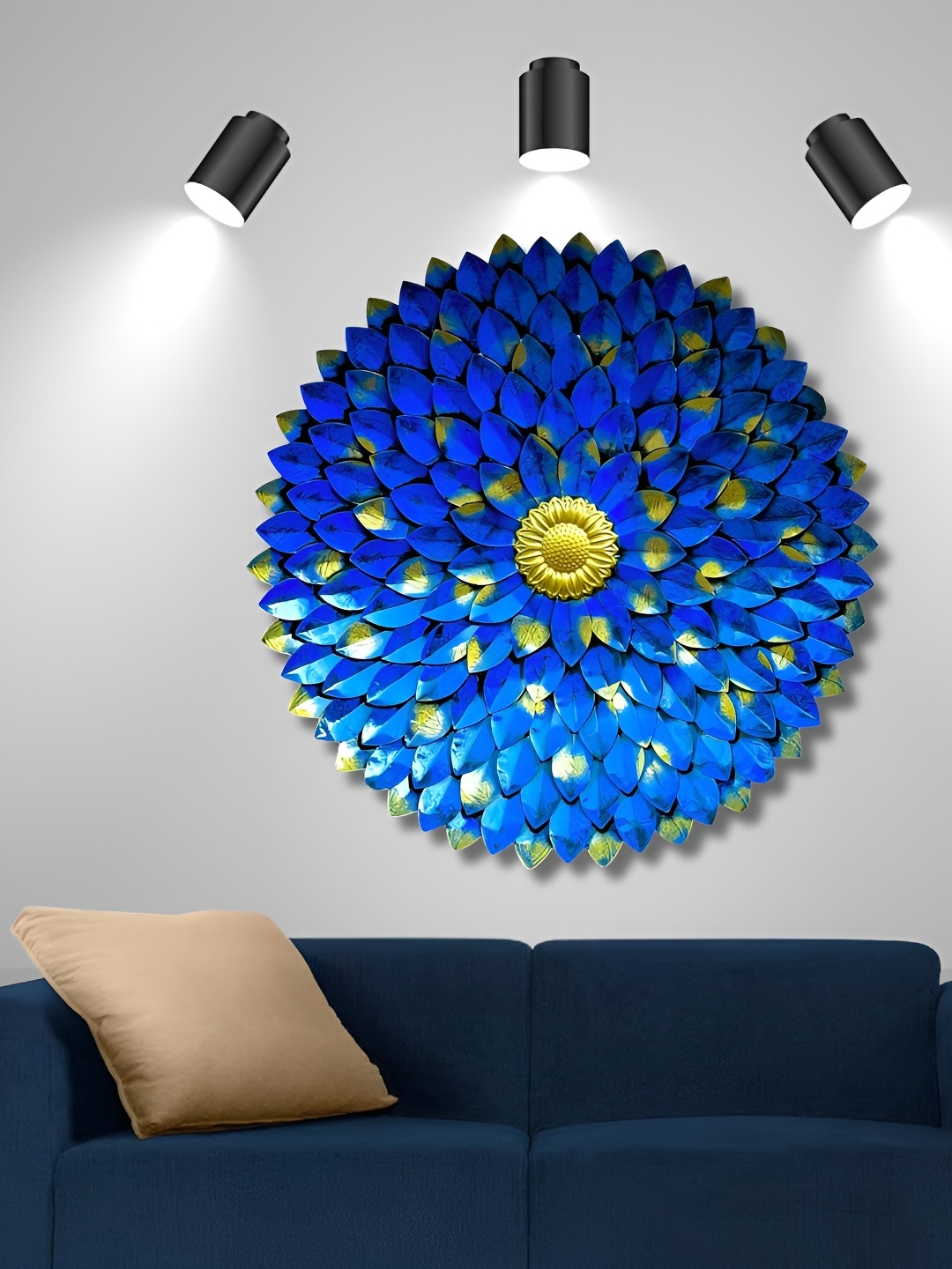 

ANSHIKA INTERNATIONAL Blue & Beige Flower Hanging Wall Decor