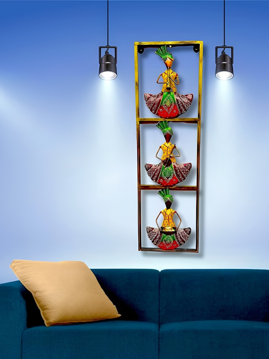

ANSHIKA INTERNATIONAL Beige & Green Musician Hanging Wall Decor