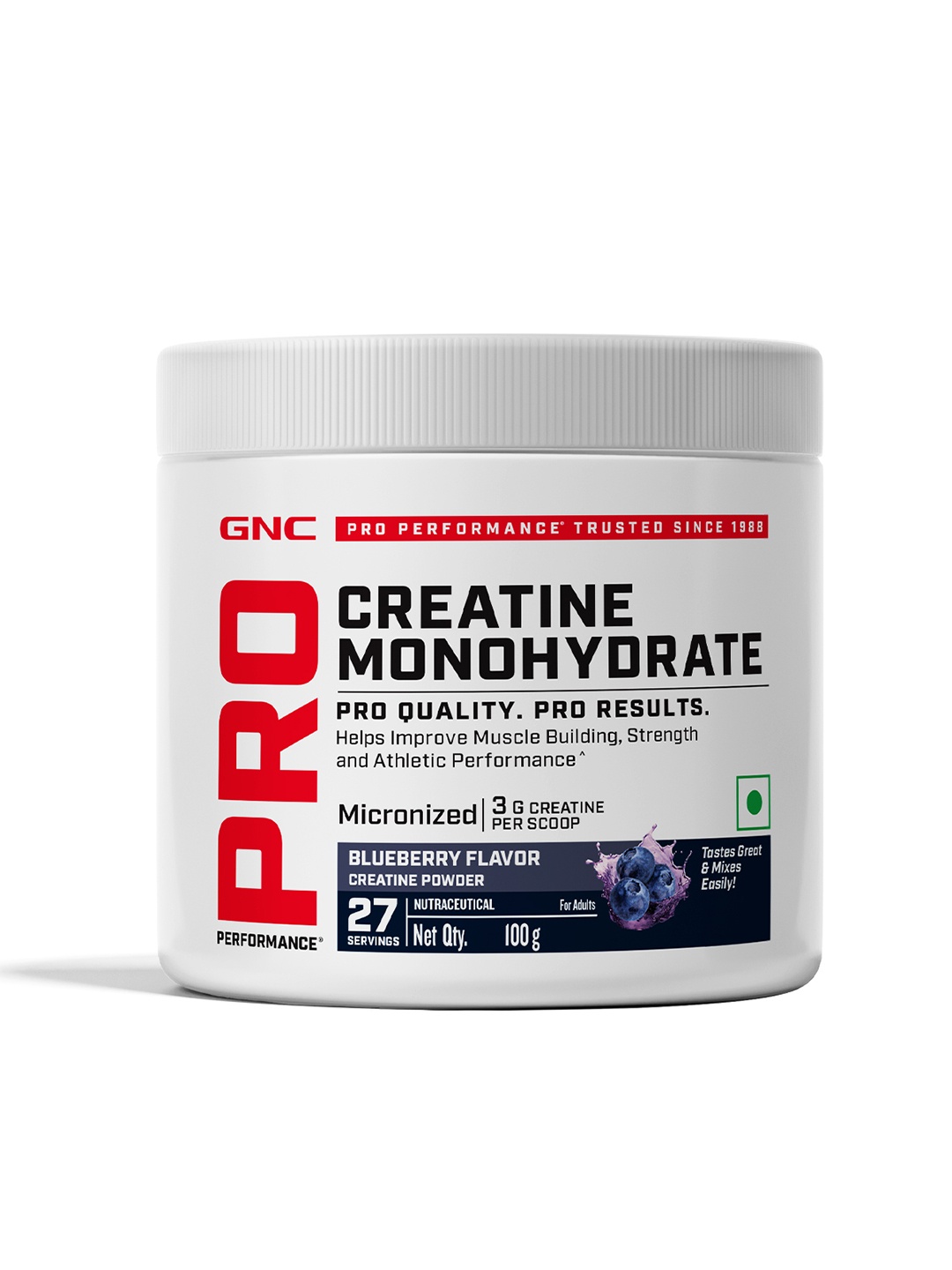 

GNC Creatine Monohydrate powder-Blueberry- 100 G, Red