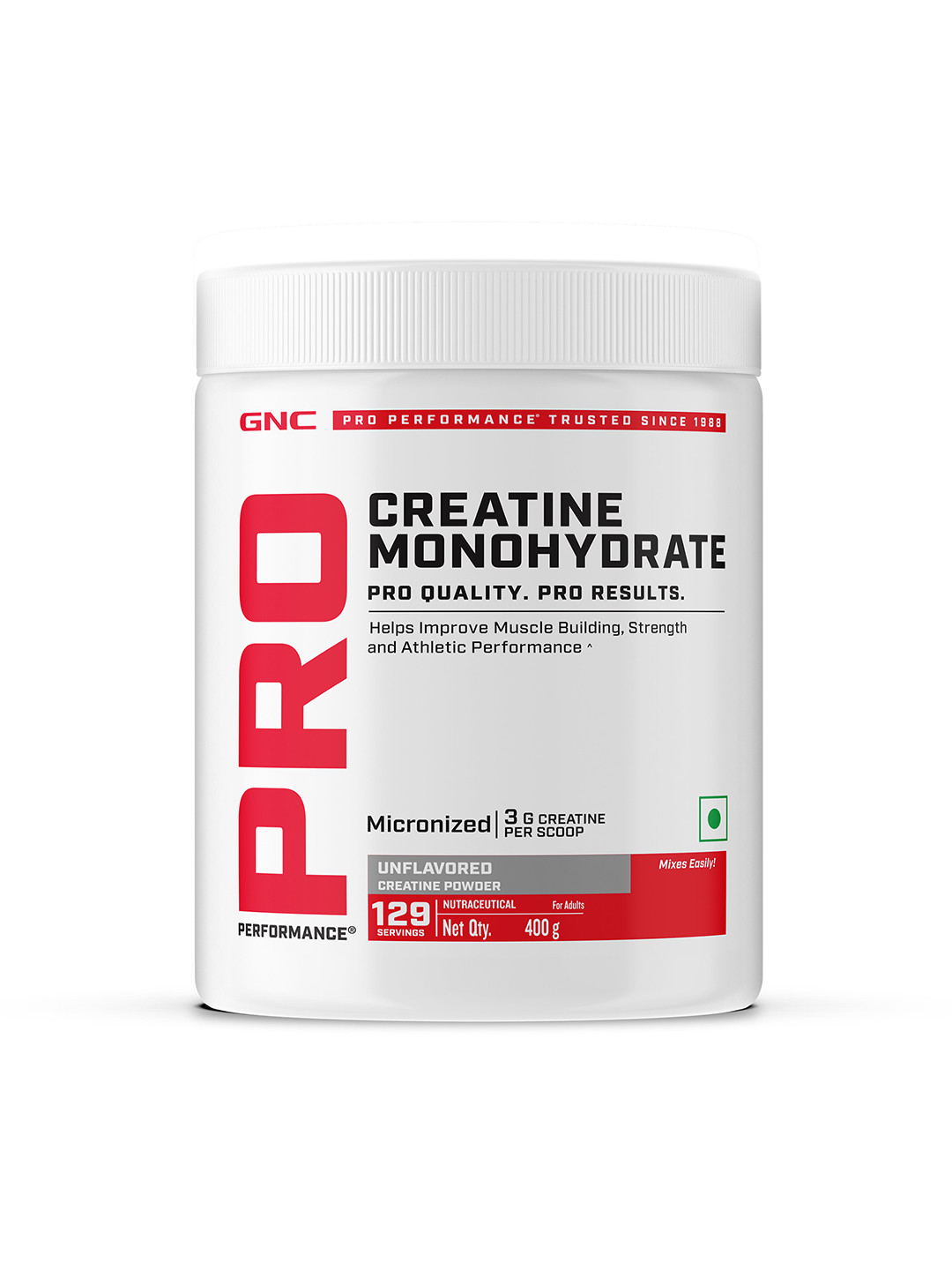 

GNC Creatine Monohydrate Unflavoured-400 G, Red