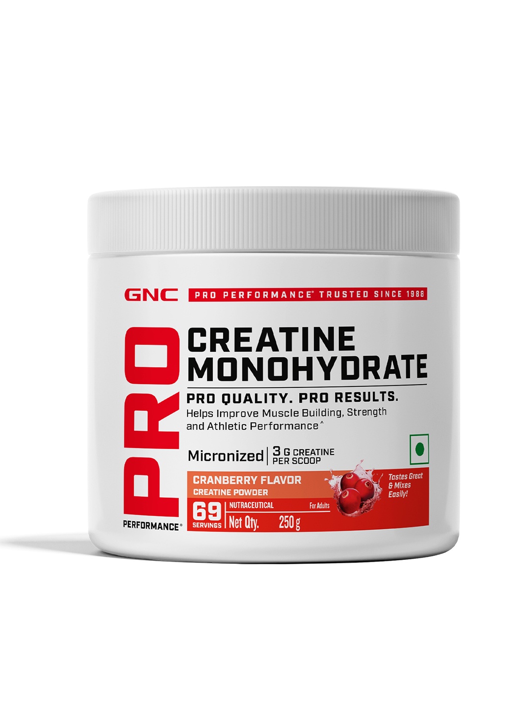

GNC Creatine Monohydrate Powder - Cranberry - 250 gm, Red