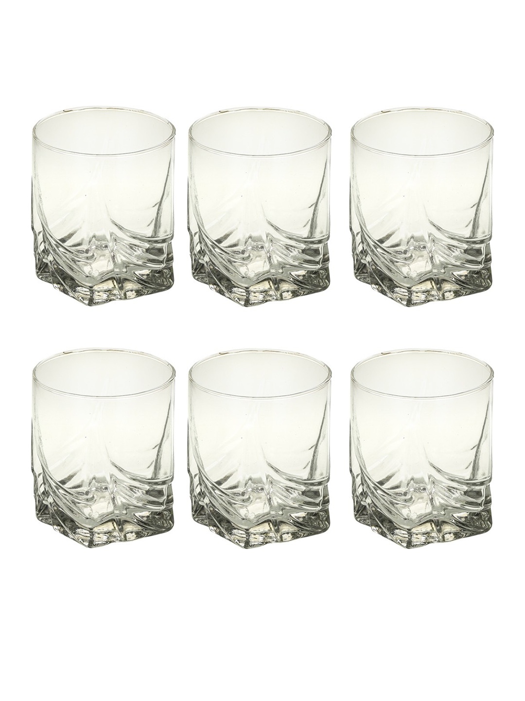 

1ST TIME Transparent 12Pcs Textured Glass Dishwasher Safe Water Glasses 250ml Each