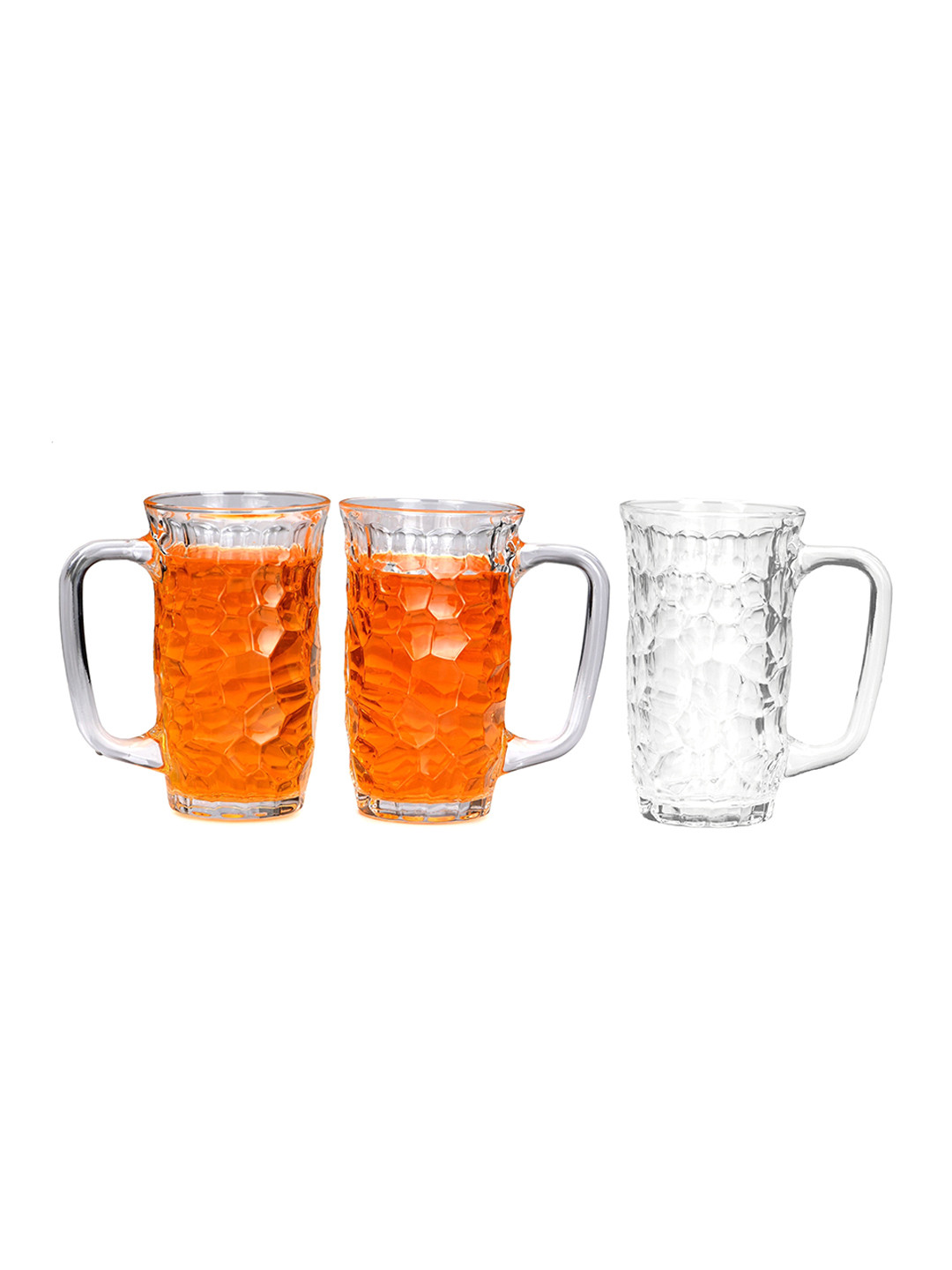 

1ST TIME Transparent 3 Pieces Textured Dishwasher Safe Beer Glass 450ml Each