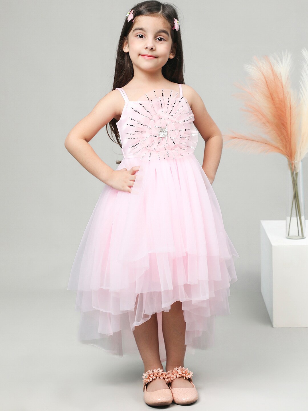 

Toy Balloon kids Girls Embellished Fit and Flare Dress, Pink
