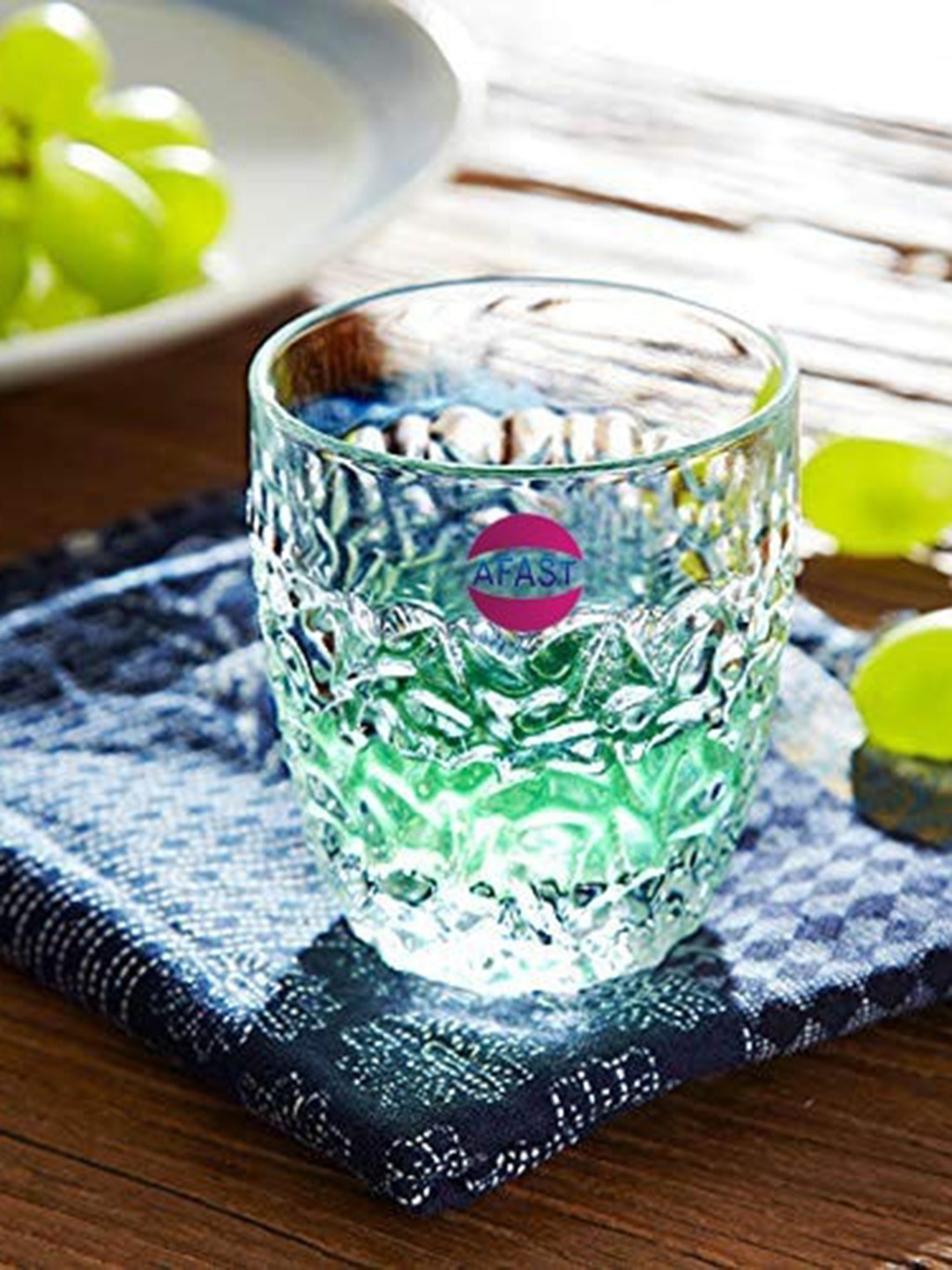 

1ST TIME Transparent Textured Glass Dishwasher Safe Water Glass 200ml