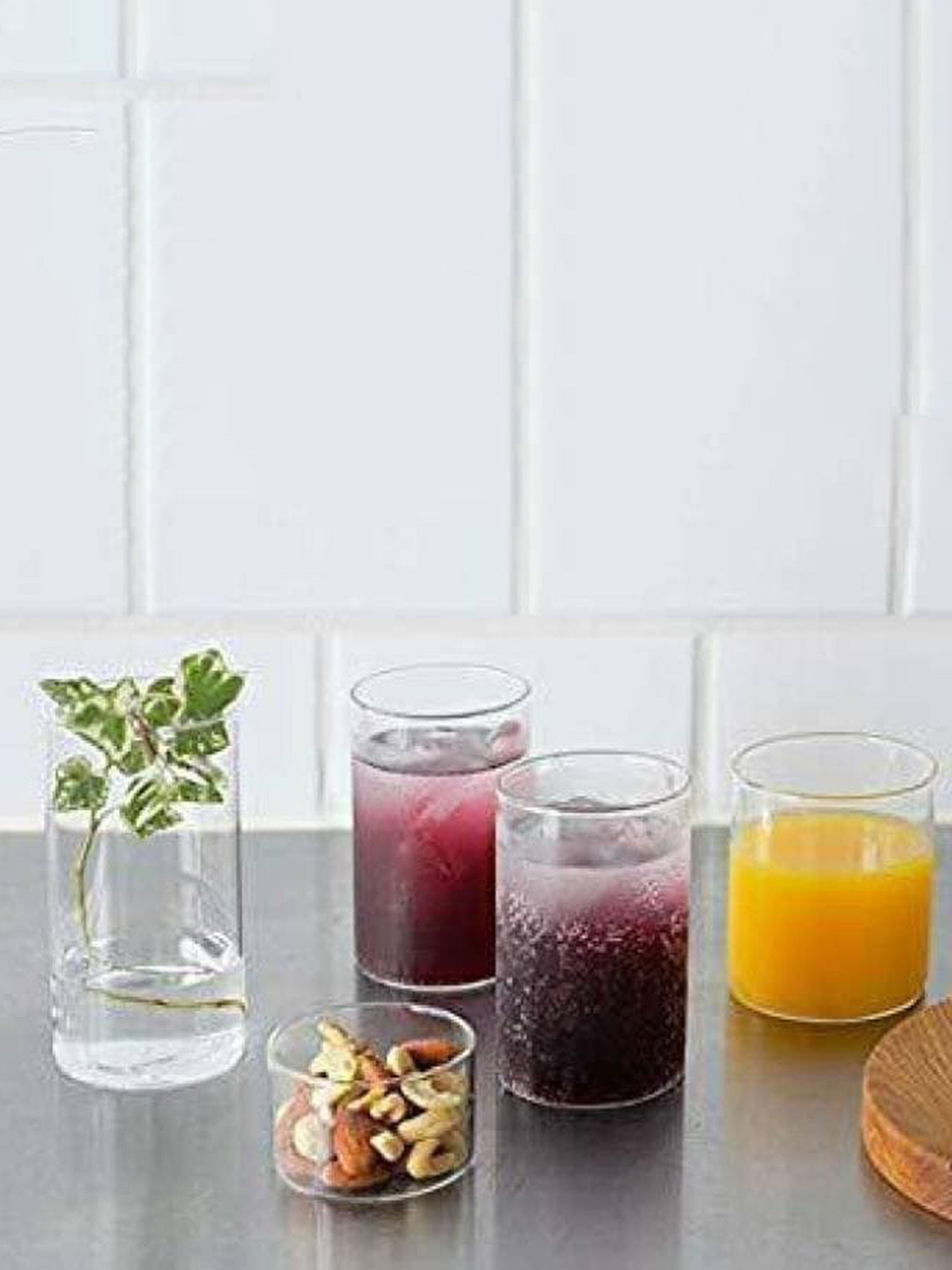 

1ST TIME Transparent 4Pcs Glass Dishwasher Safe Water Glasses 280 ml Each
