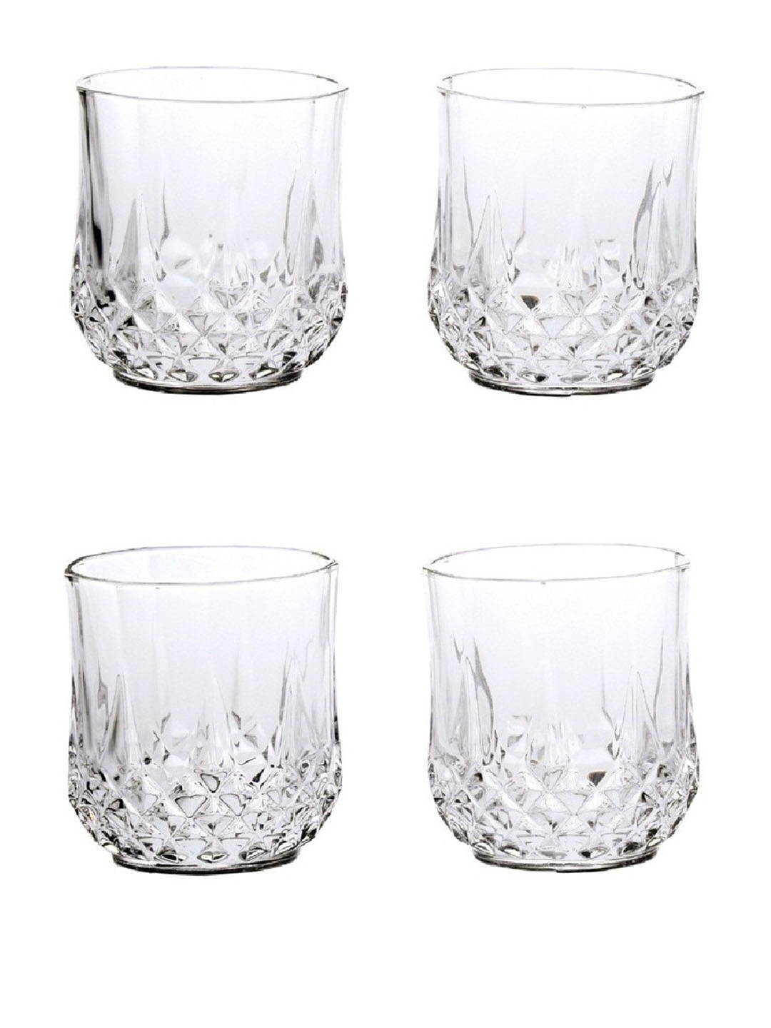 

1ST TIME Transparent 4 Pieces Textured Water Glasses 200 ml Each