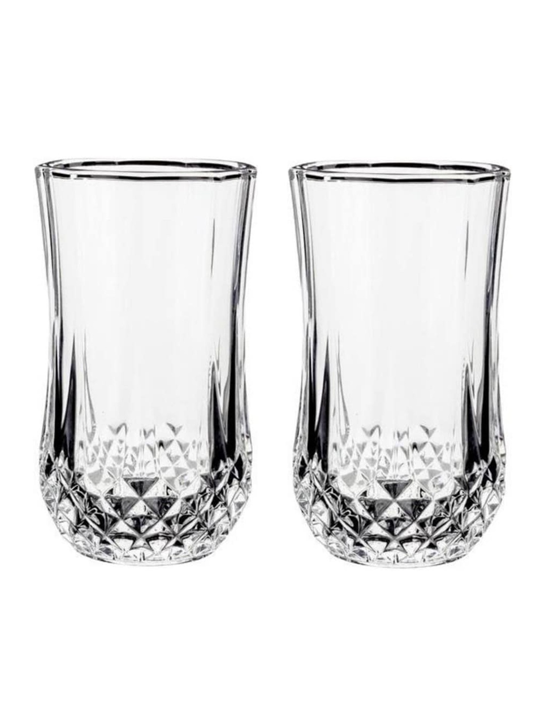 

1ST TIME Transparent 2Pcs Glass Dishwasher Safe Water Glasses 350ml Each