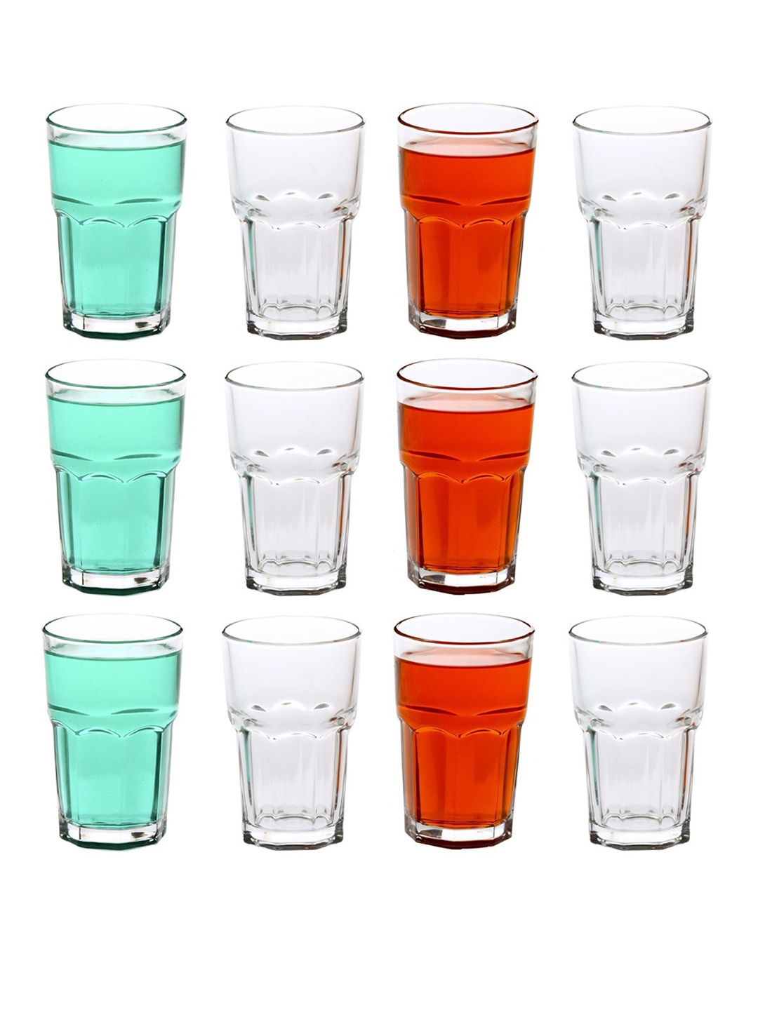 

1ST TIME Transparent 12-Pcs Textured Water Glasses- 300ml