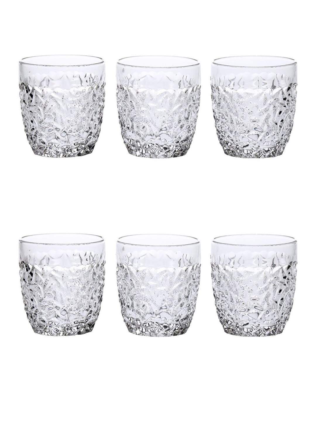 

1ST TIME Transparent 6 Pieces Textured Water Glasses 200ml Each