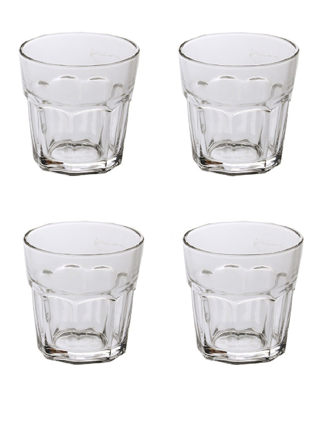

1ST TIME Transparent 4Pcs Textured Glass Dishwasher Safe Whisky Glasses 250ml Each