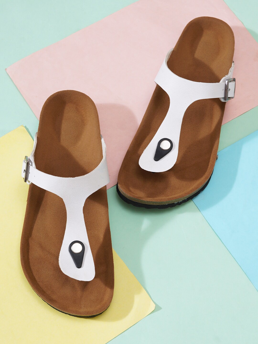 

MOZAFIA Men PU Comfort Sandals, White